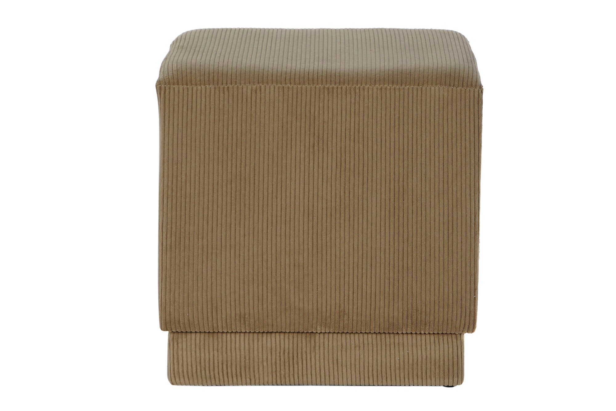 Footrest Polyester Mdf 40X40X40 Brown Corduroy