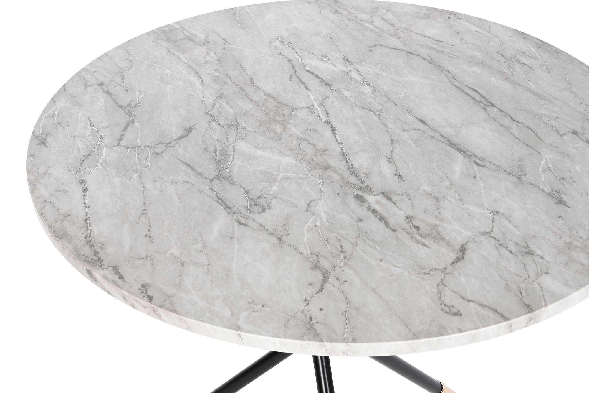 MDF Metal Side Table 80x80x76 Marble Look