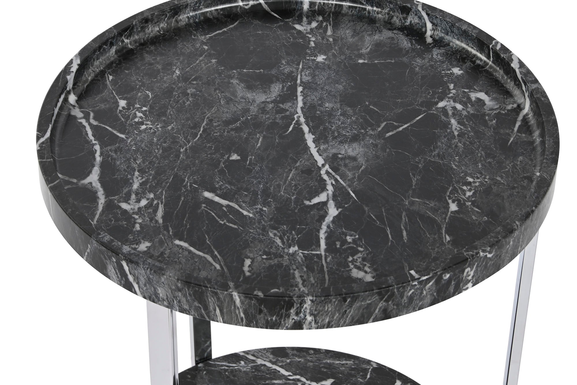 Auxiliary Table Mdf Inox 40X40X53 Simil Marble