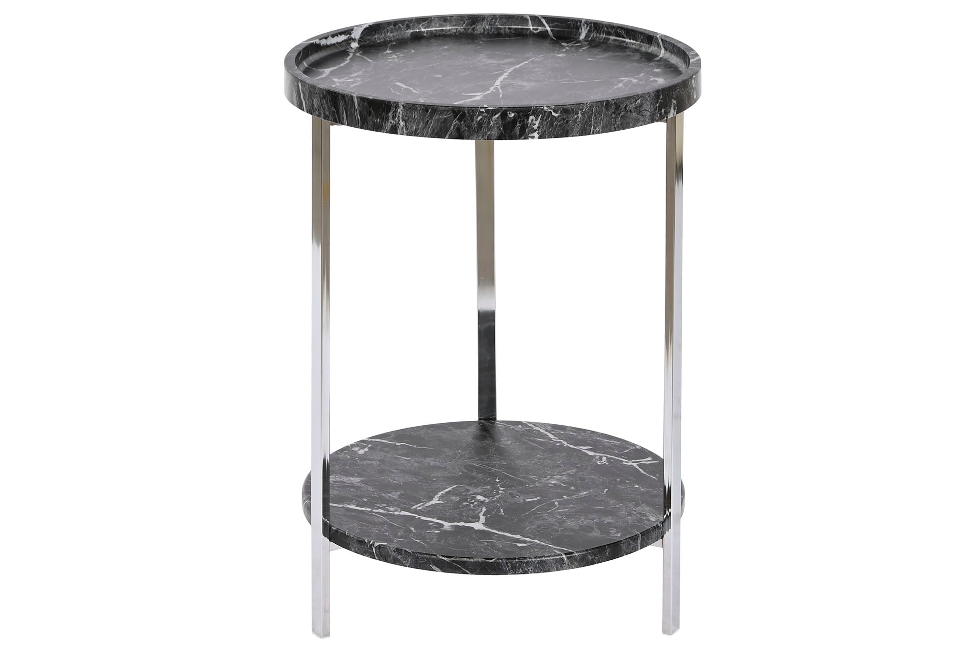 Auxiliary Table Mdf Inox 40X40X53 Simil Marble