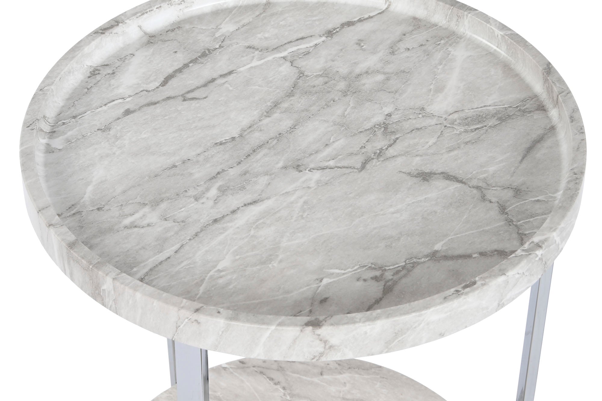 MDF Metal Side Table 40x40x53 Marble Look