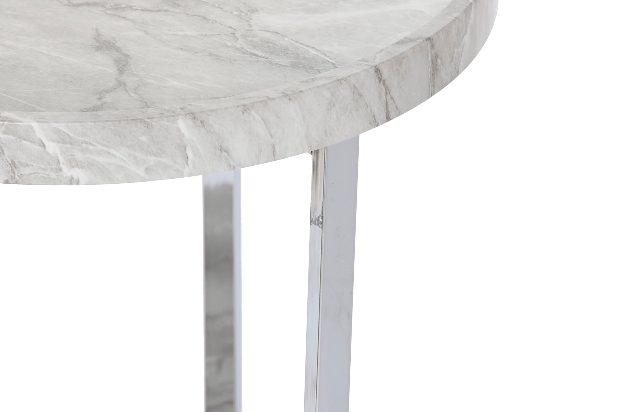 MDF Metal Side Table 40x40x53 Marble Look