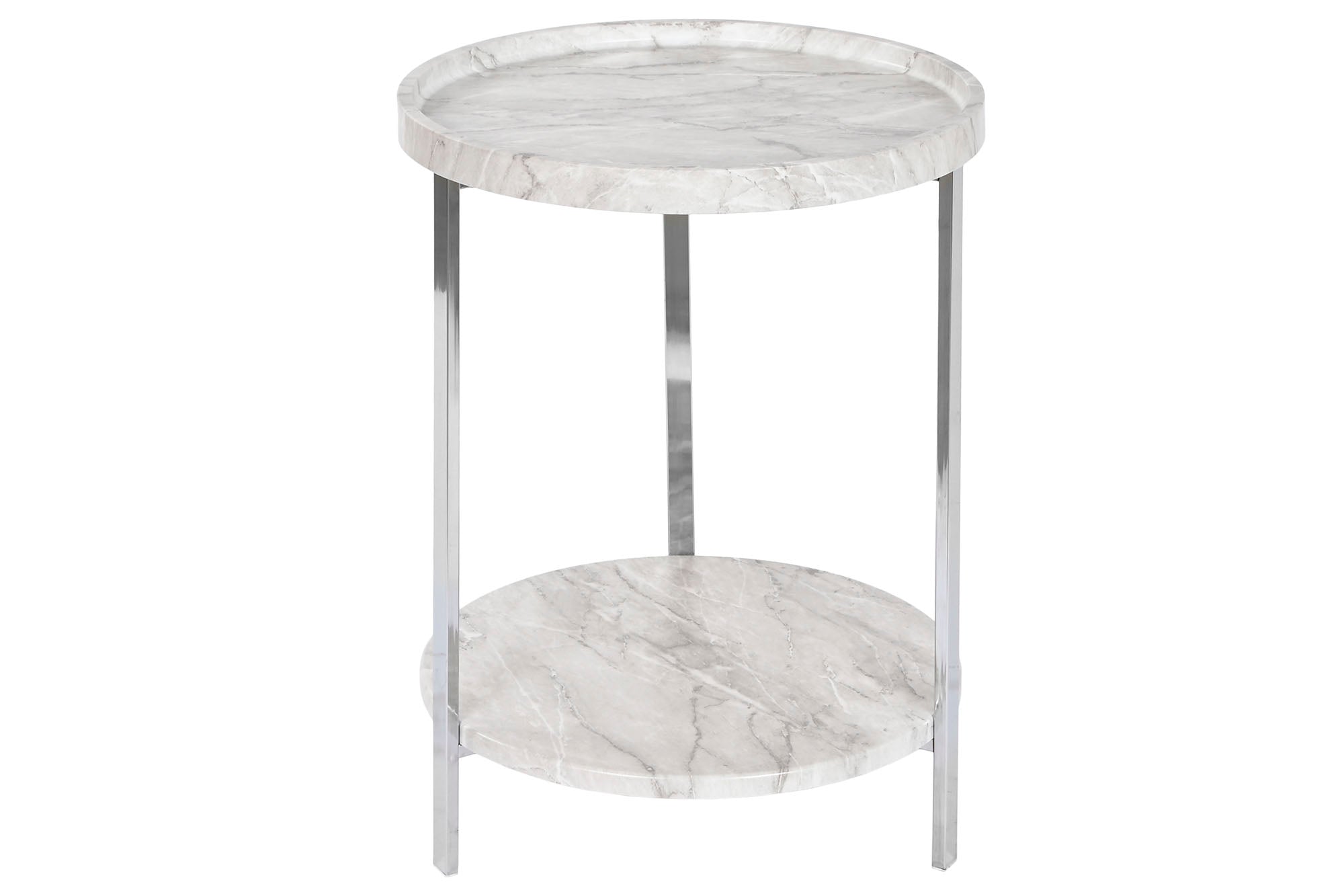 MDF Metal Side Table 40x40x53 Marble Look