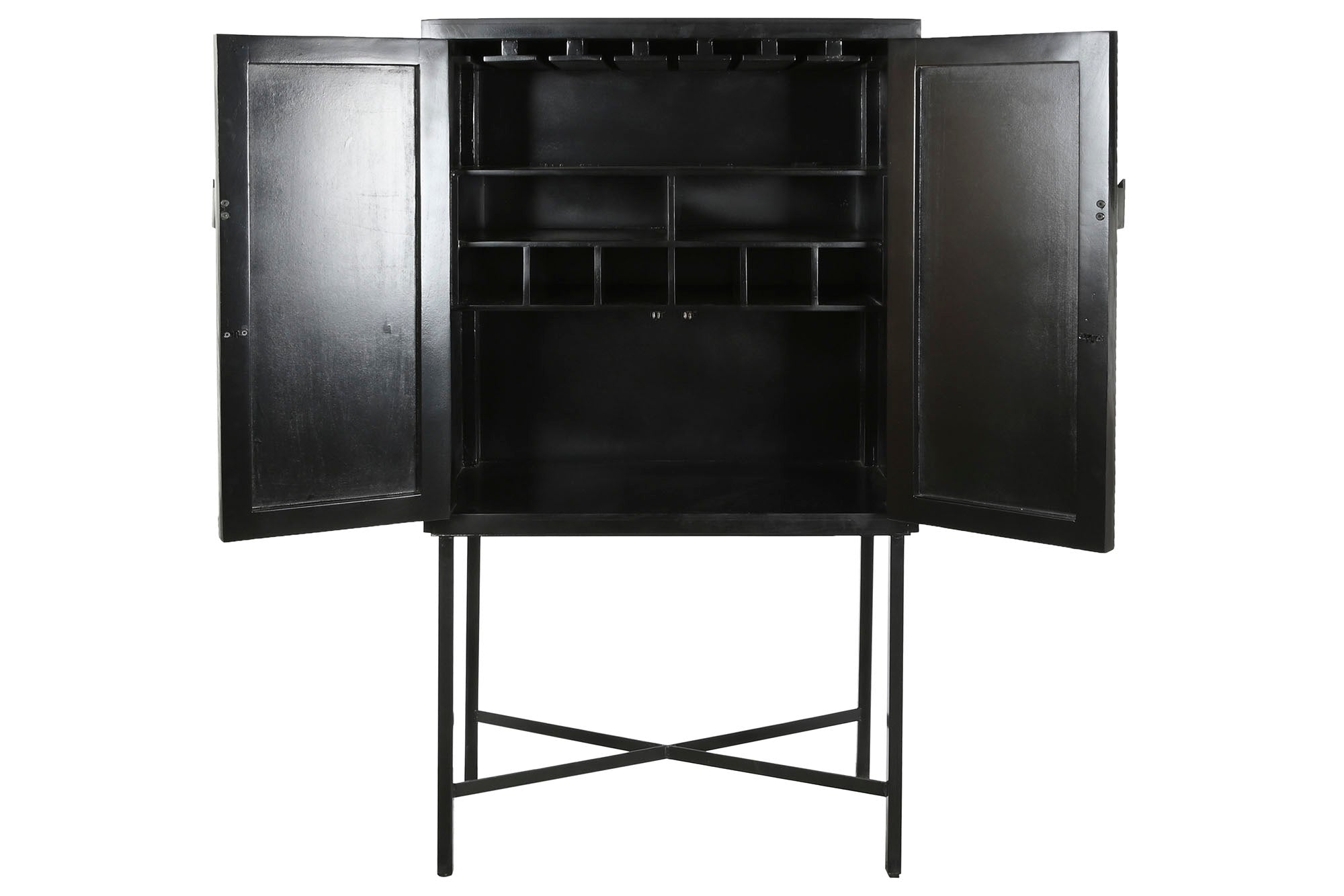 Mueble Bar Hueso Hierro 80X40X153 Taracea Bicolor