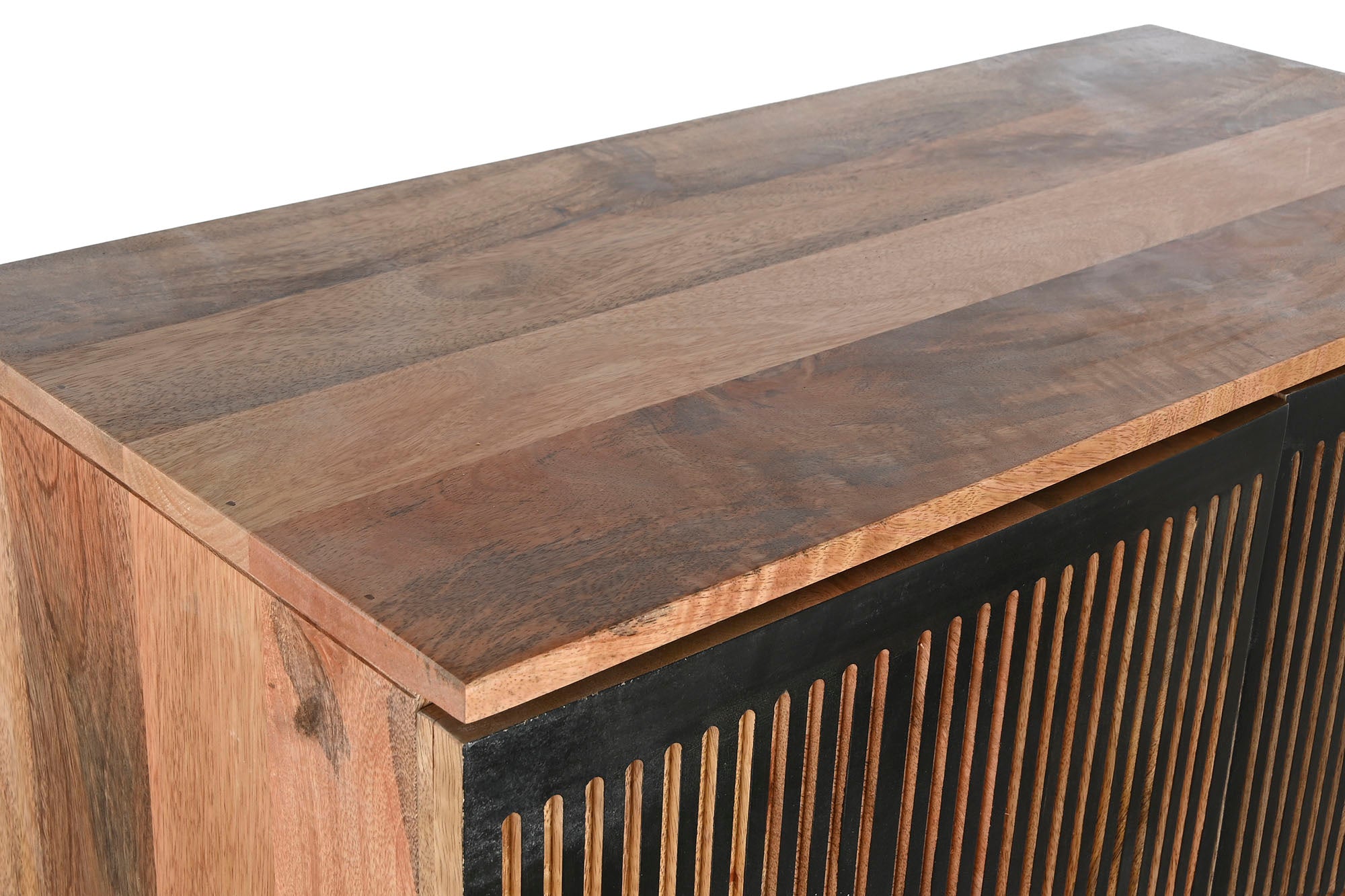 Armario Madera Mango 85X38X134 Tallado Negro