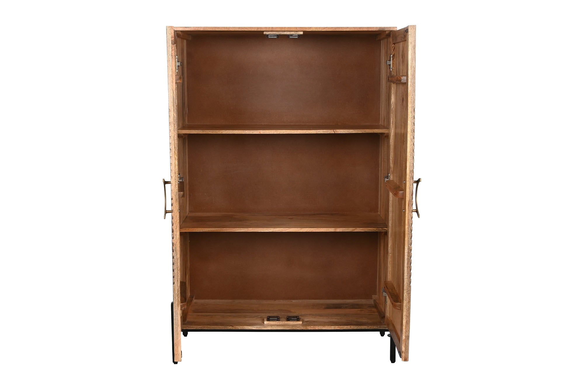 Armario Madera Mango 85X38X134 Tallado Negro