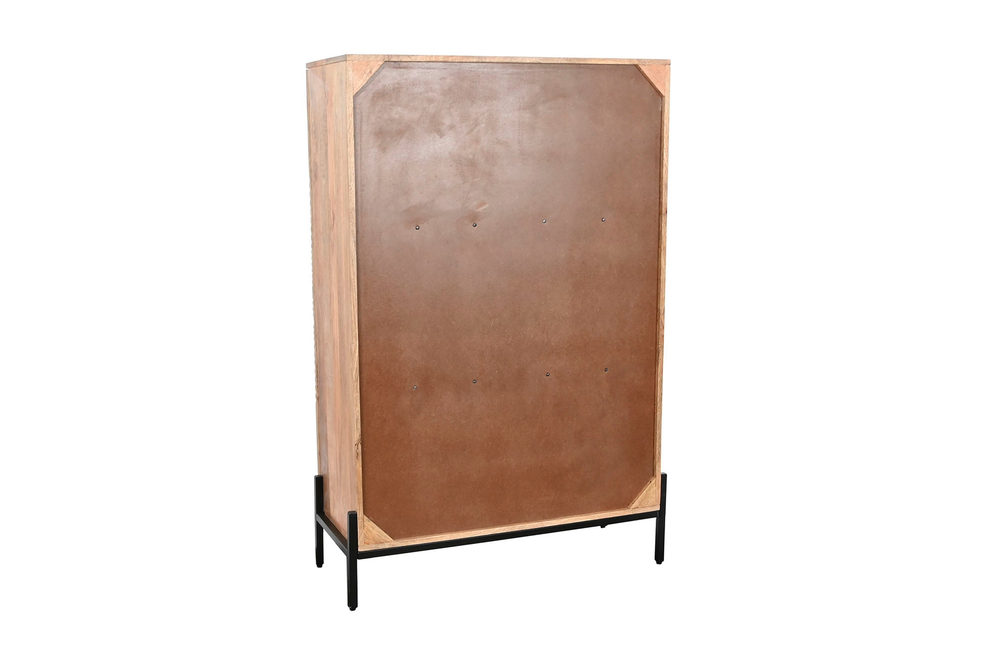 Armario Madera Mango 85X38X134 Tallado Negro
