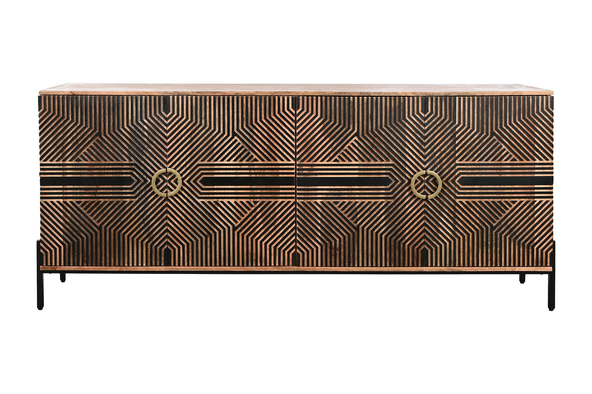 Aparador de madeira de manga 180X40X80 44,64 Esculpido