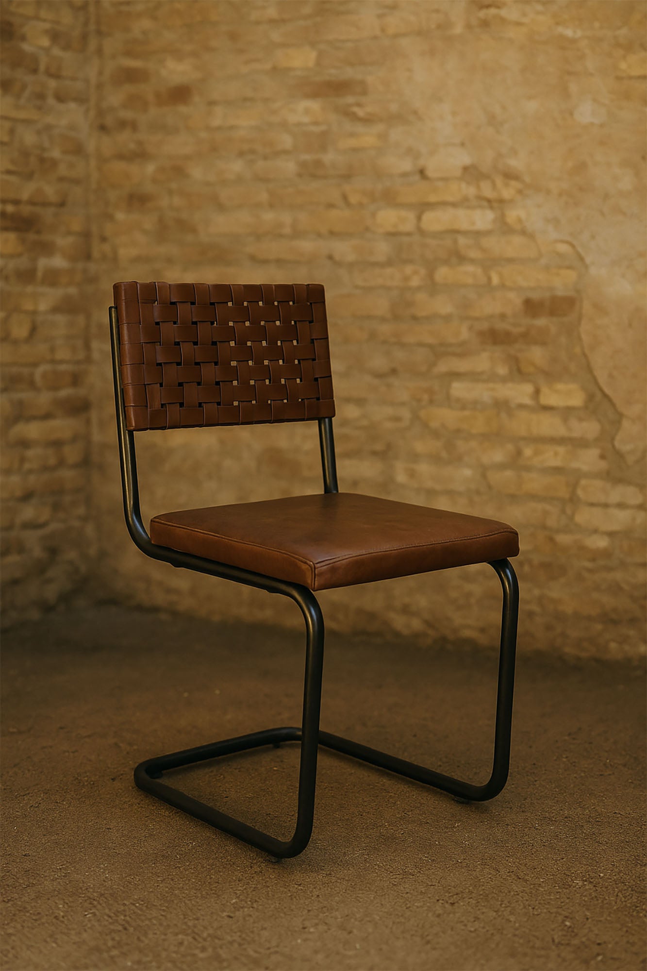 Iron Leather Chair 44X53X88 Brown