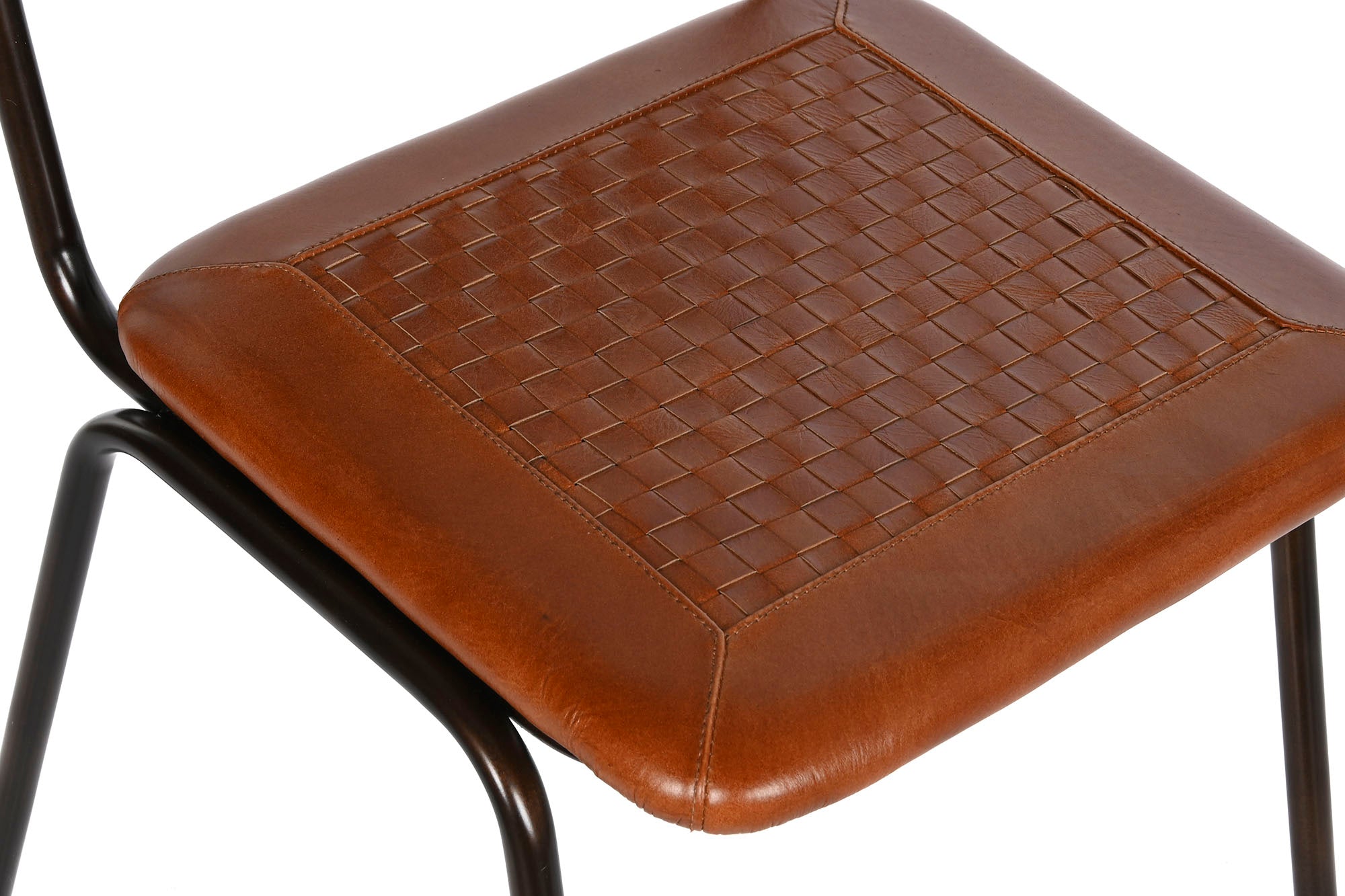 Silla Piel Hierro 46X52X78 Marron