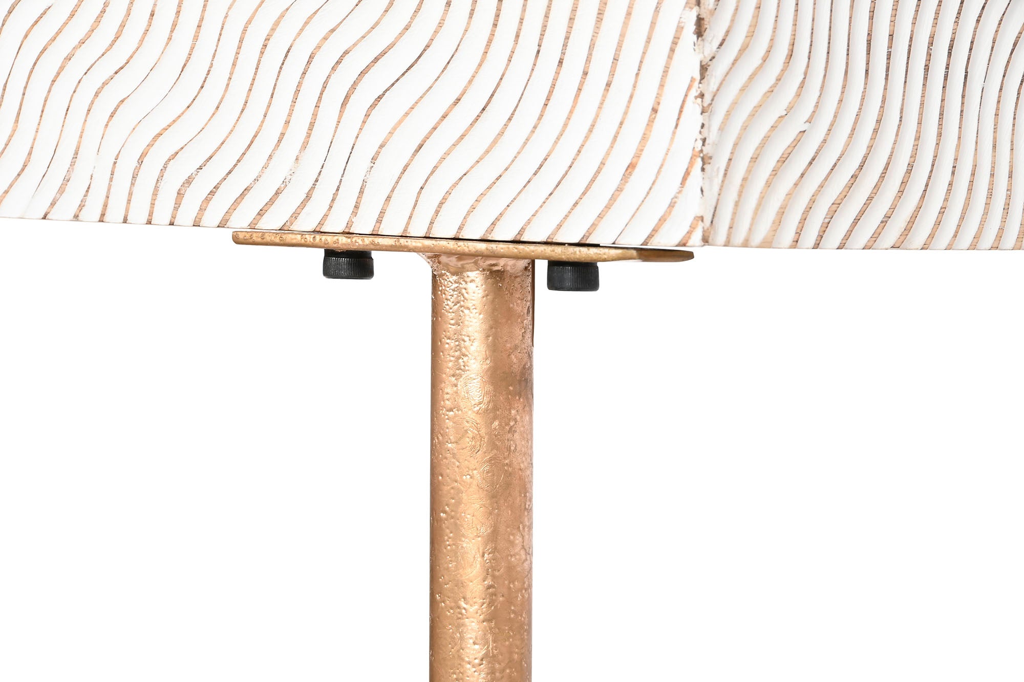 Mesa de Centro com Alça de Metal 120X60X57 Marrom Ondas