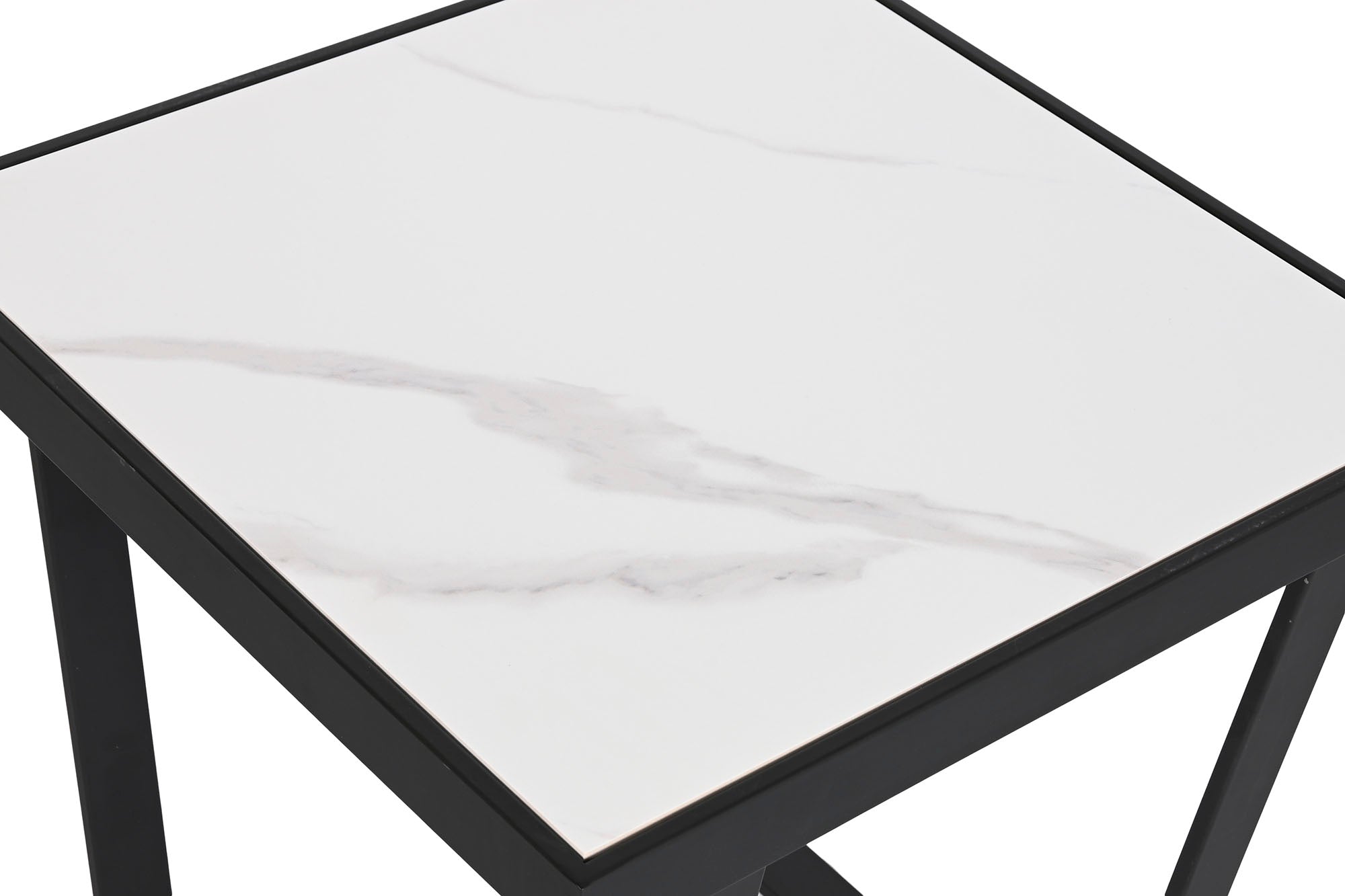 Mesita Auxiliar Metal Ceramica 50X50X50 Blanco
