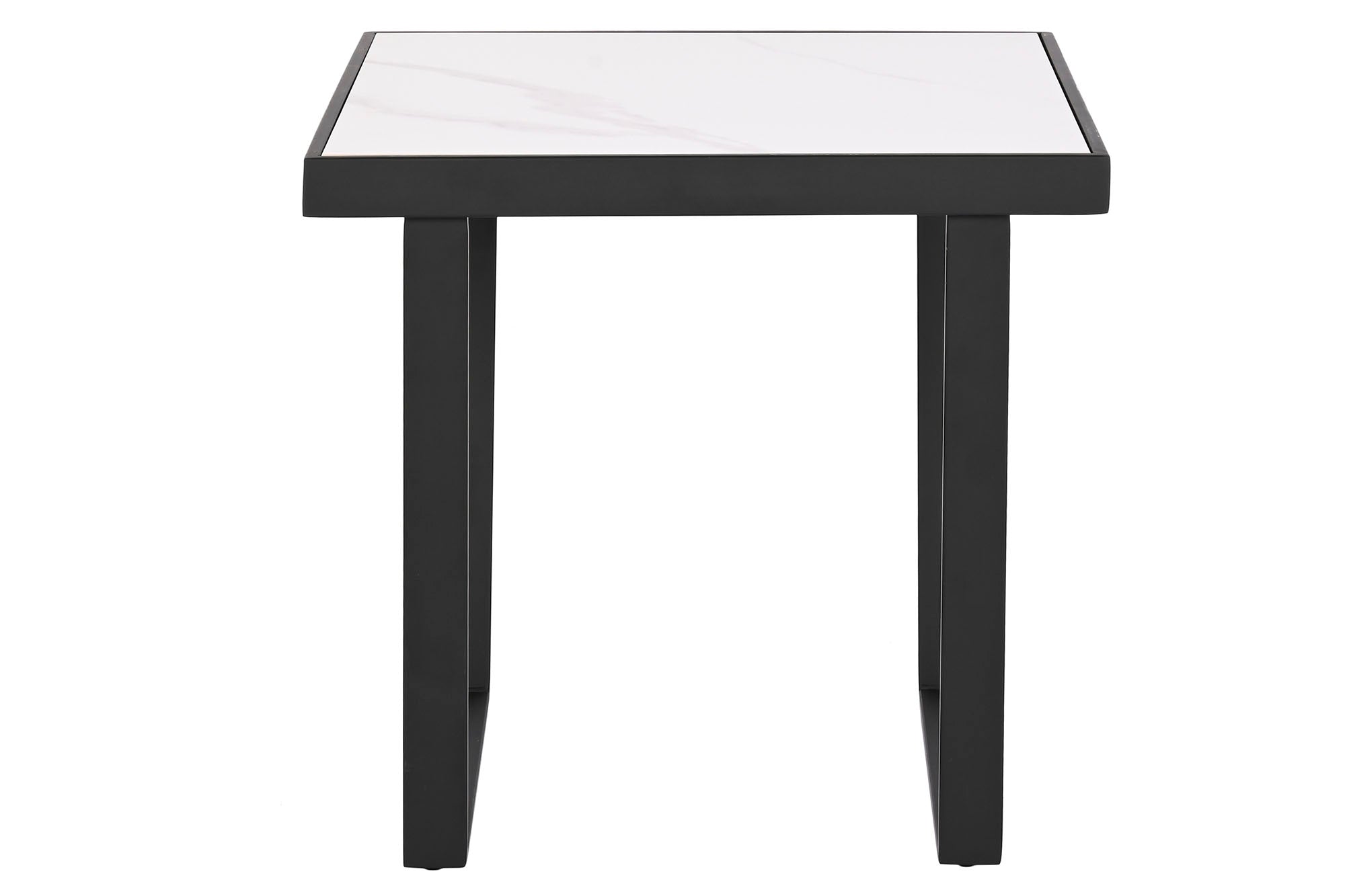 Metal Ceramic Side Table 50x50x50 White