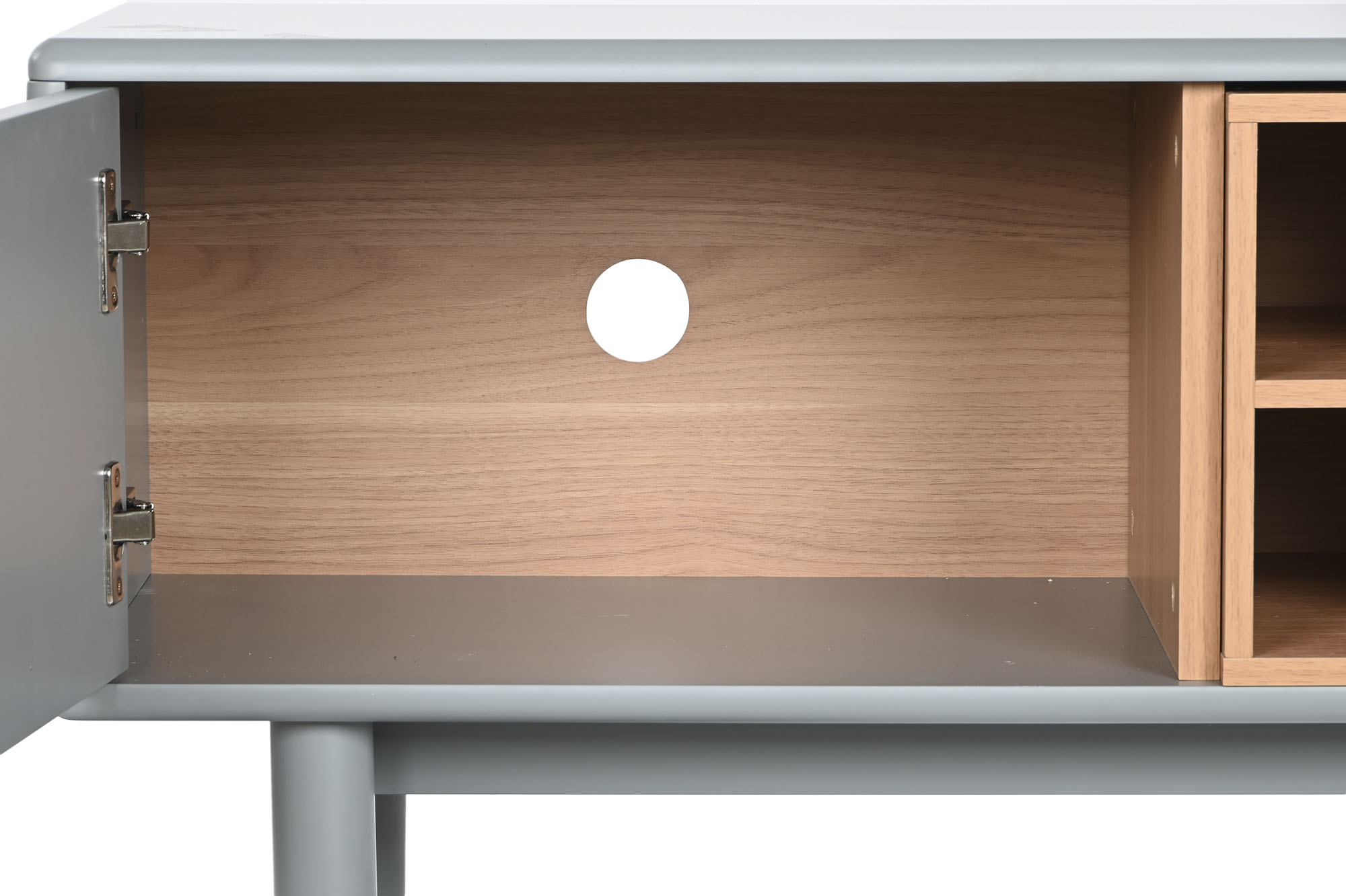 Móvel TV MDF PU 140x40x55 Cinza