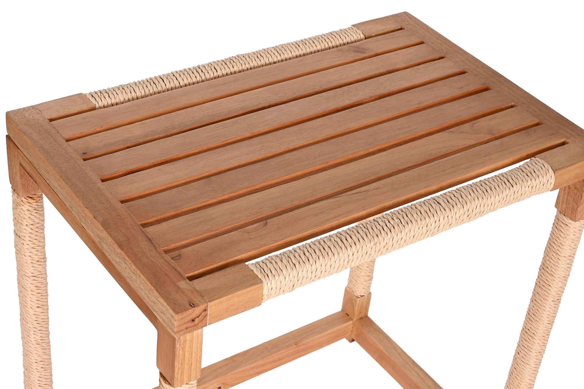 Conjunto de 2 mesas laterais em corda de abeto 58x38x60