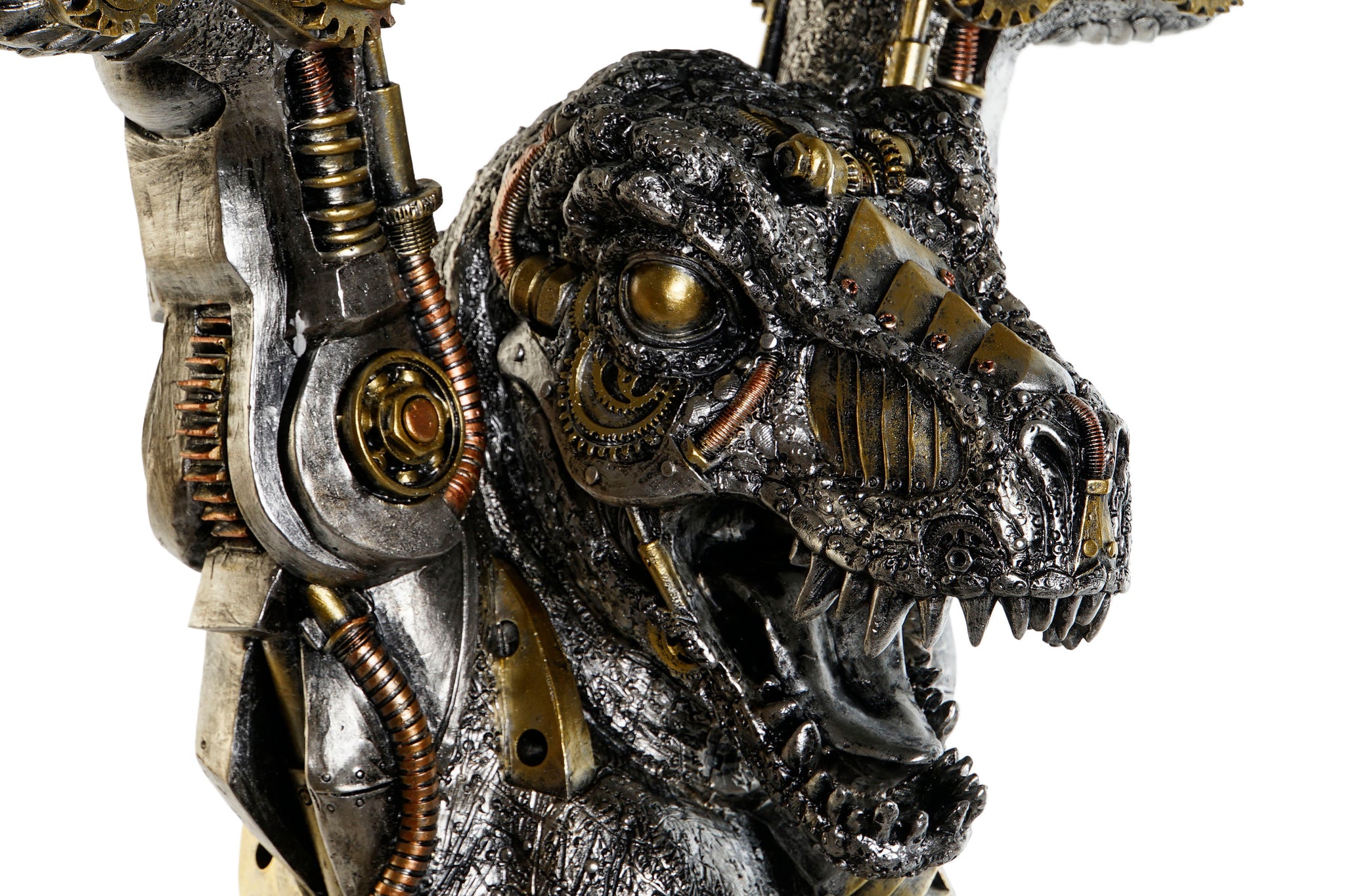 Resin Side Table 36x33x51 Steampunk Grey