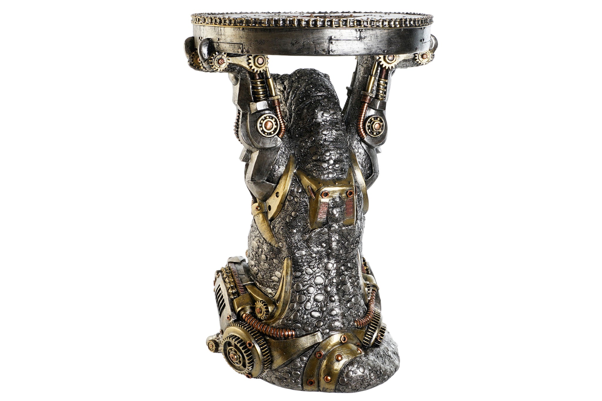 Resin Side Table 36x33x51 Steampunk Grey