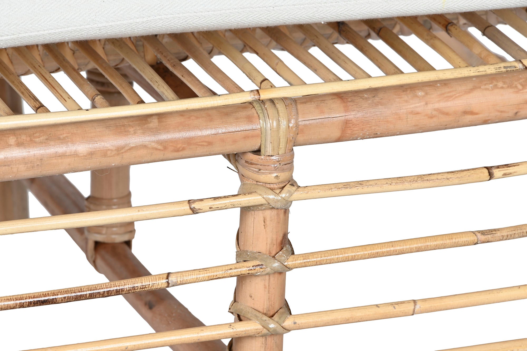 Sofá de algodão rattan 195x72x78 com almofadas de algodão N