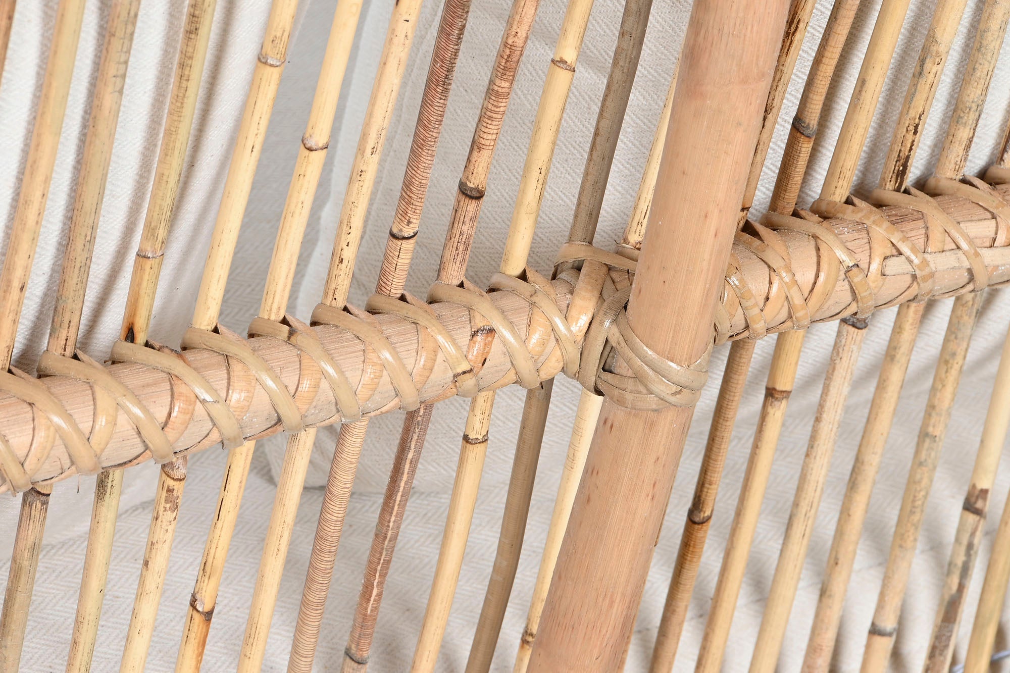 Sofá de algodão rattan 195x72x78 com almofadas de algodão N