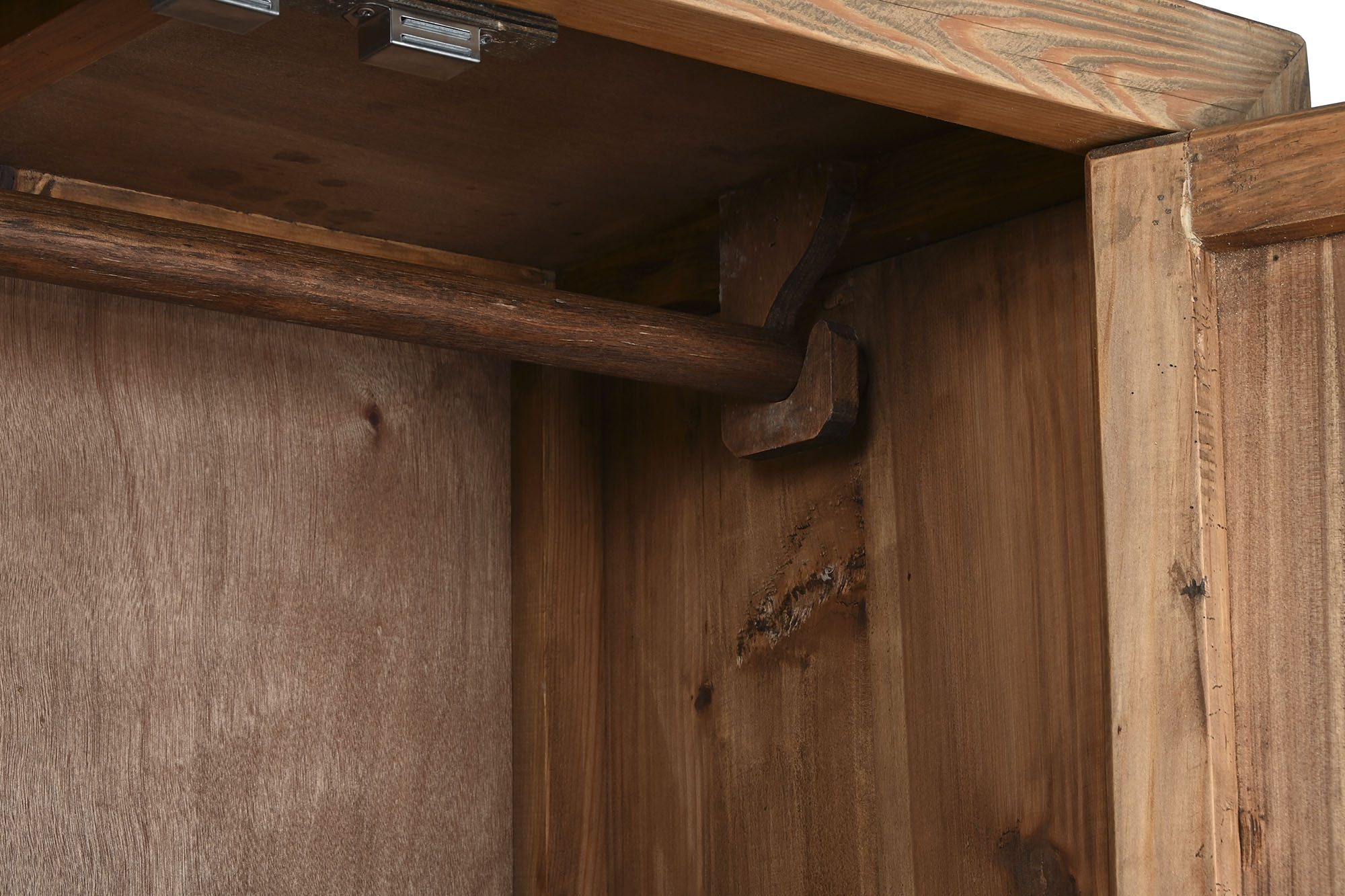 Armario Abeto Metal 88X52X180 Tallado Natural