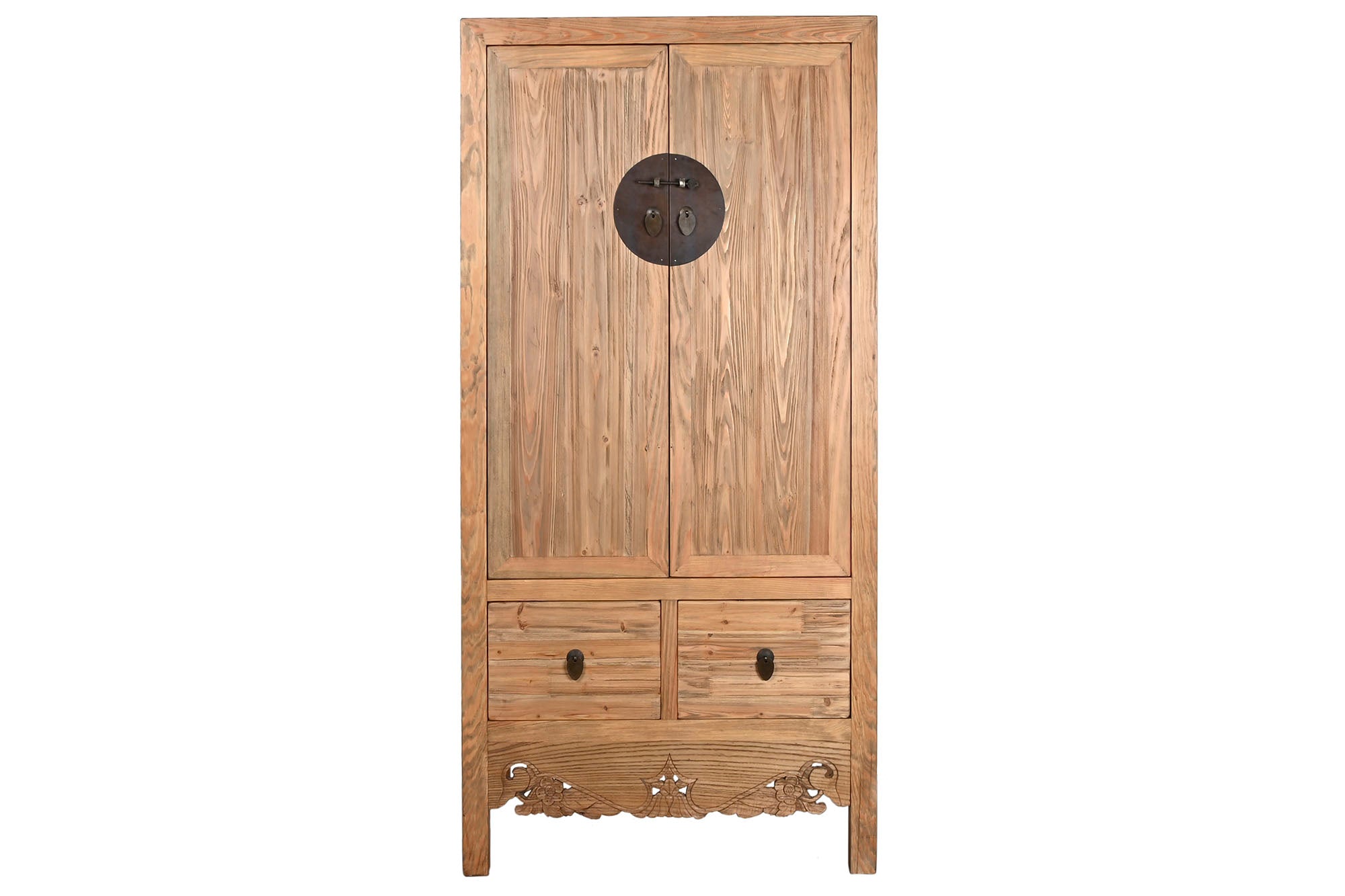 Armario Abeto Metal 88X52X180 Tallado Natural