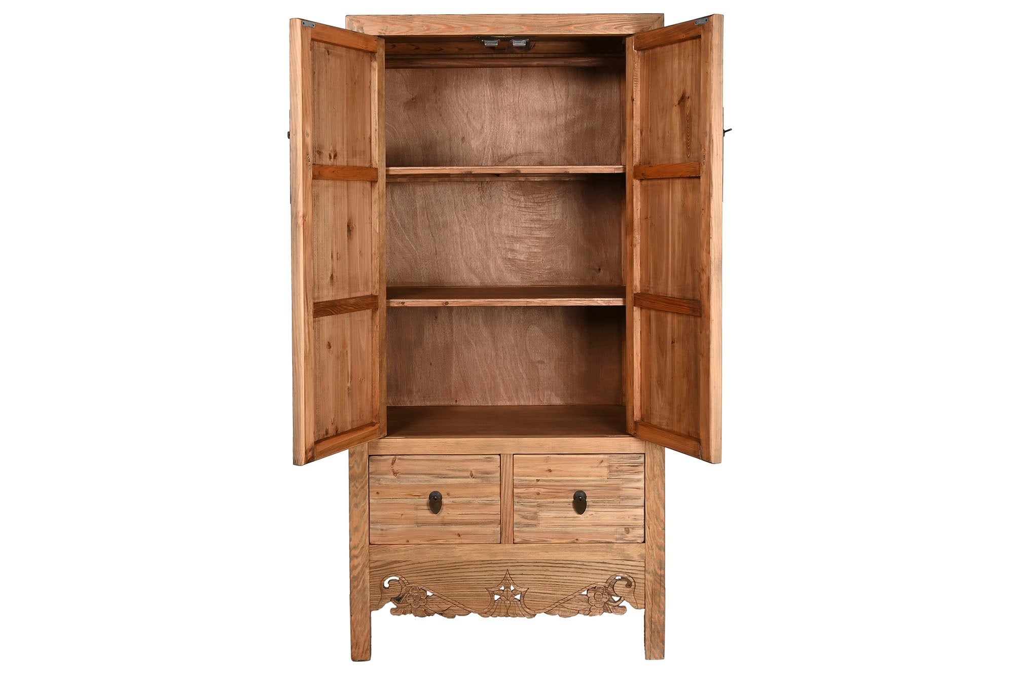Armario Abeto Metal 88X52X180 Tallado Natural