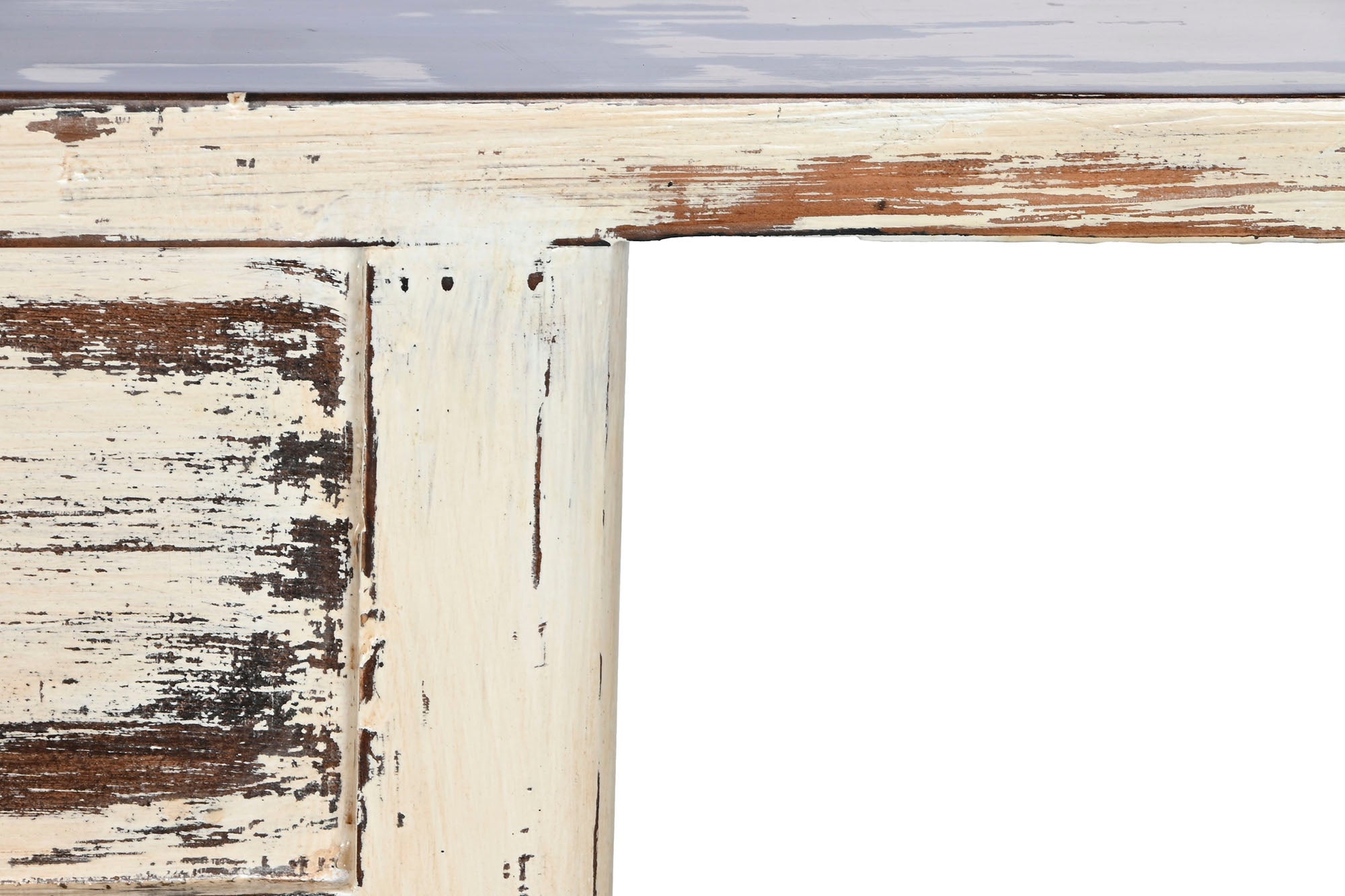 Console de olmo maciço 172x40x85 branco Decape