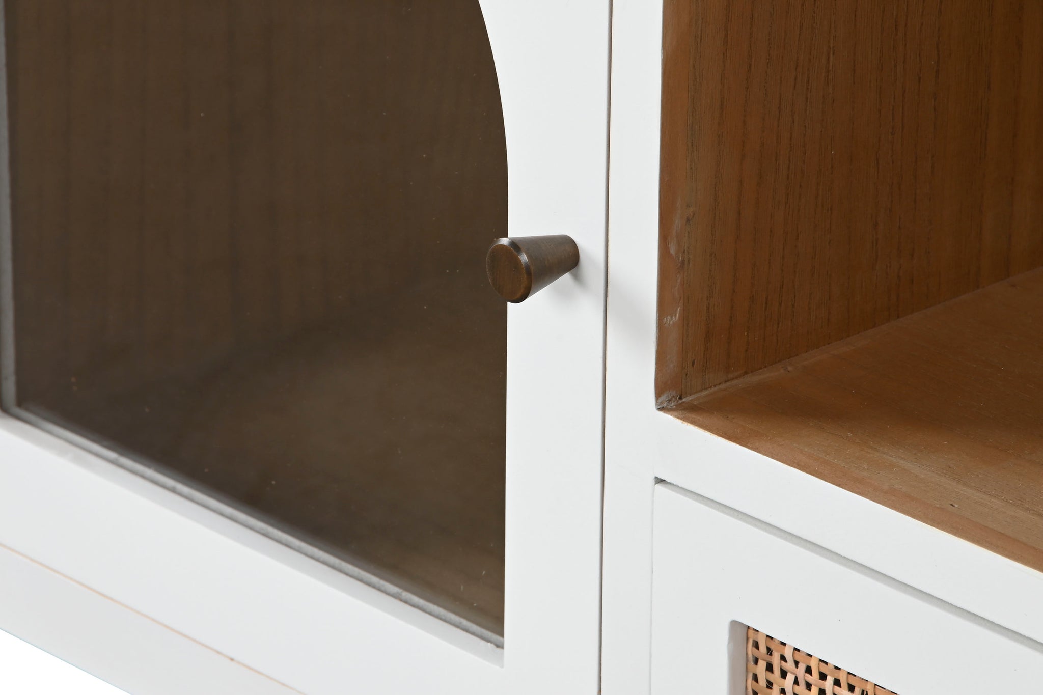 Móvel de TV de vidro Paulownia 120x40x50 branco