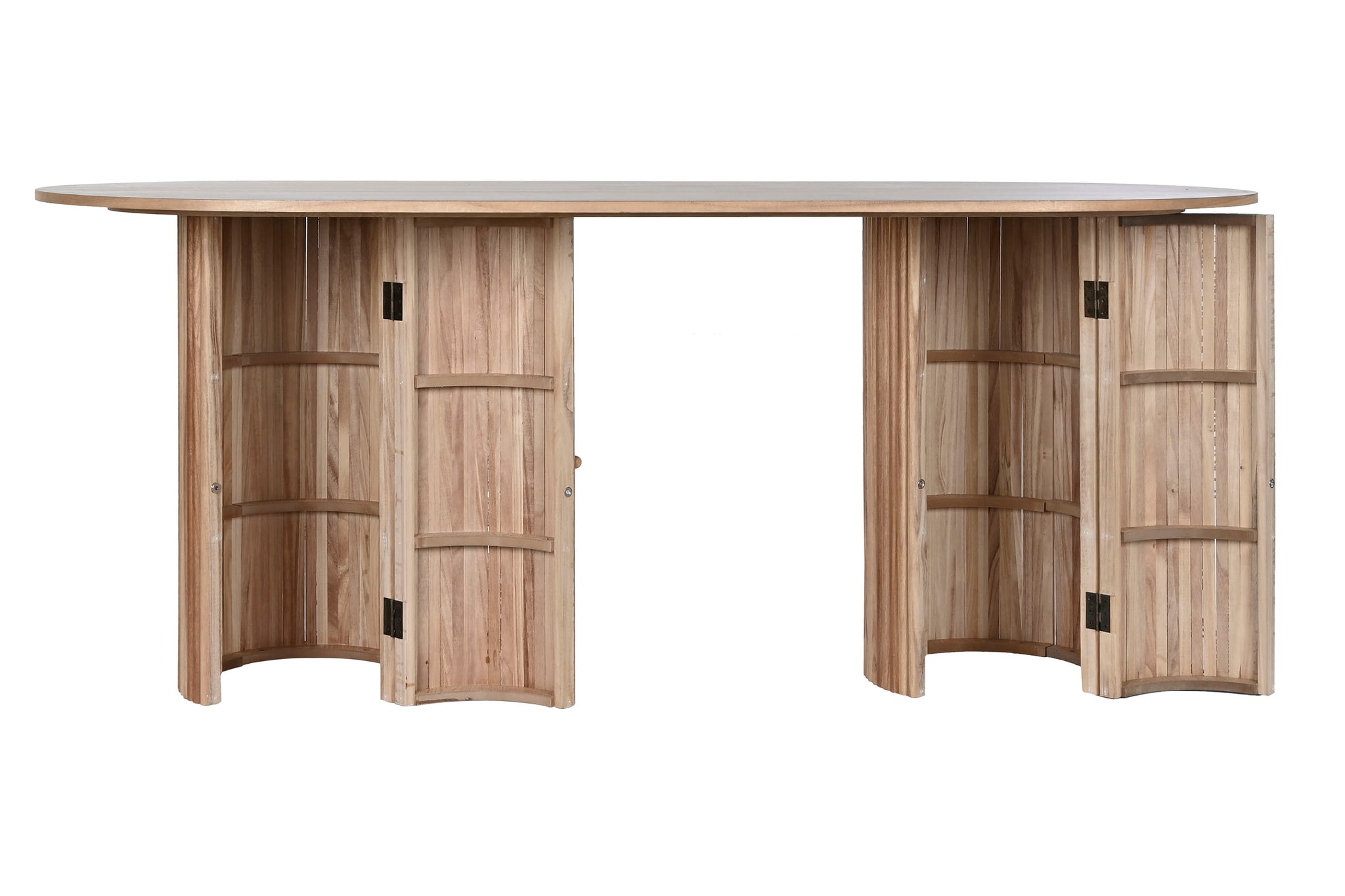 Mesa Ovalada Comedor Paulownia 180X90X75 Puertas