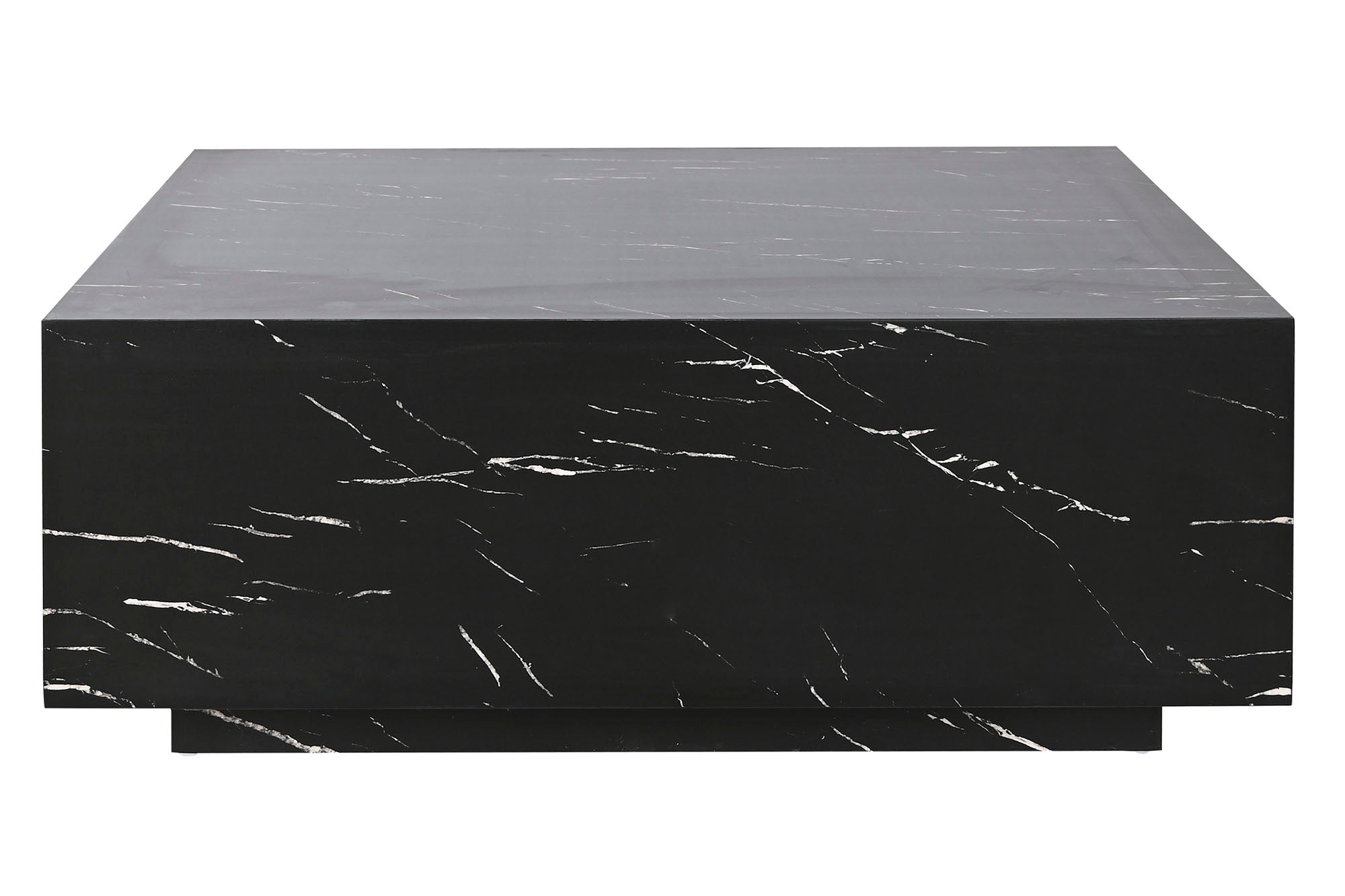 Mdf Center Table 90X90X35 Black Marble Look
