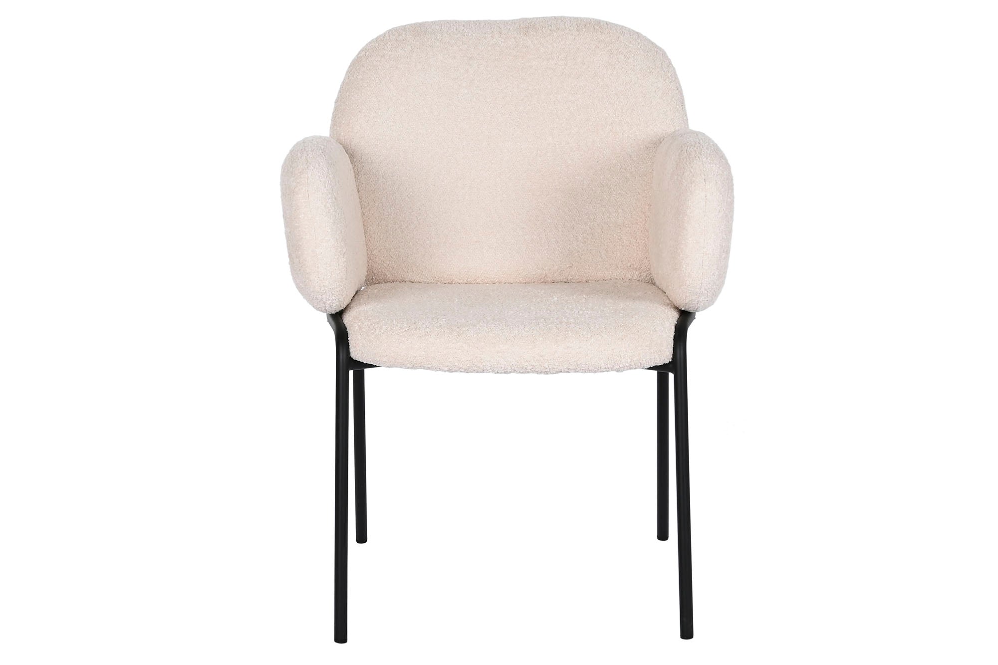 Cadeira de metal de poliéster 60x62x84 Bouclé creme