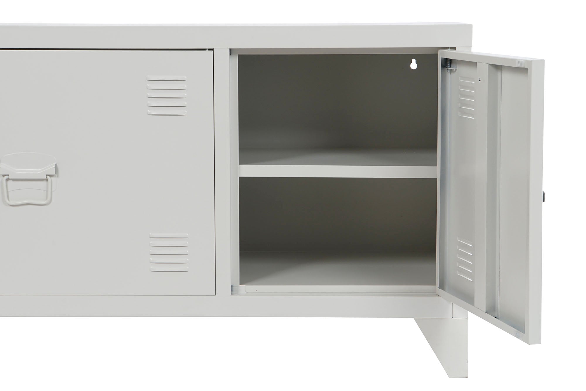 Mueble Tv Metal 120X40X58 Taquilla Blanco