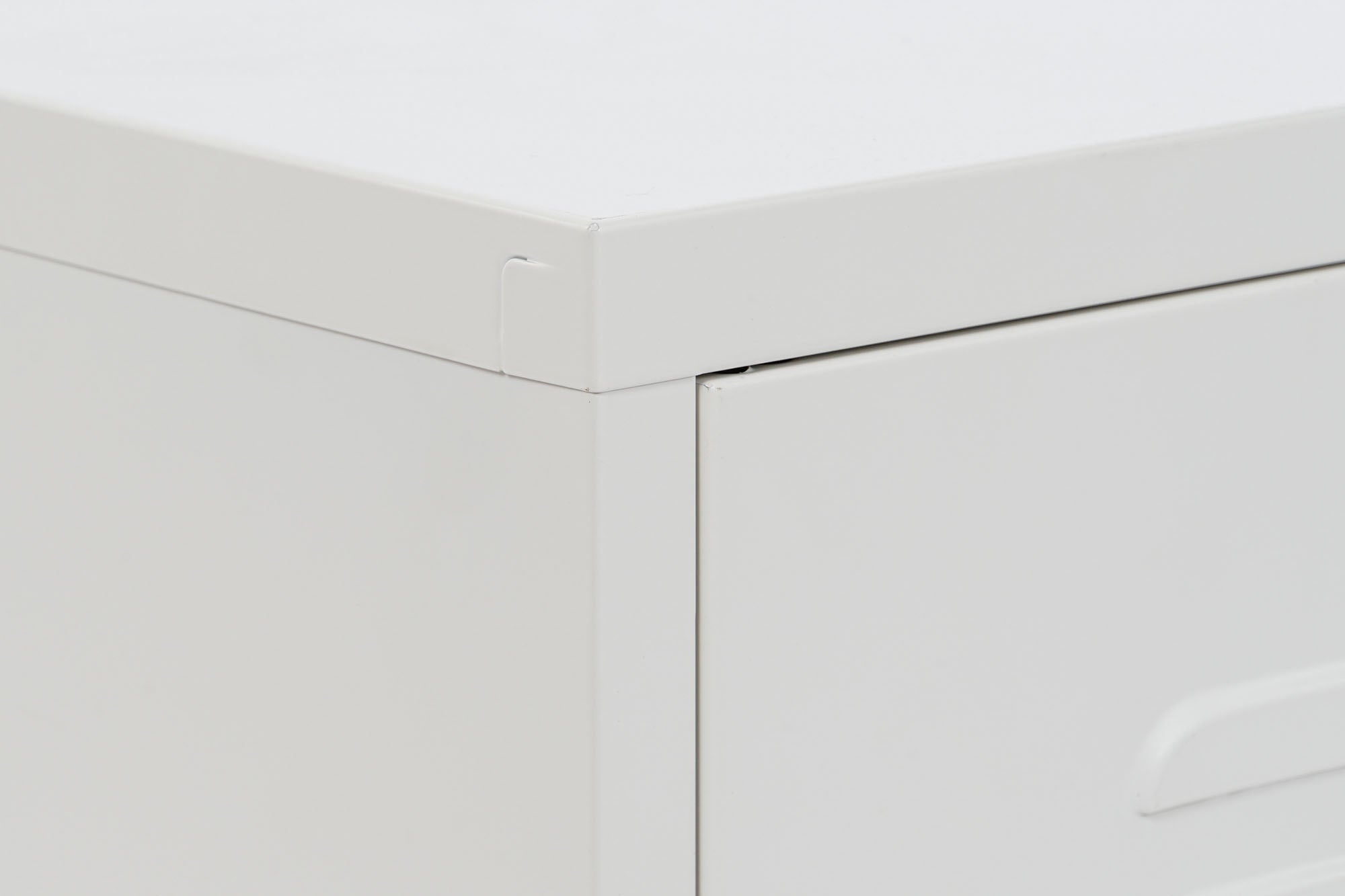 Mesa de cabeceira de metal 35x35x51 com armário branco