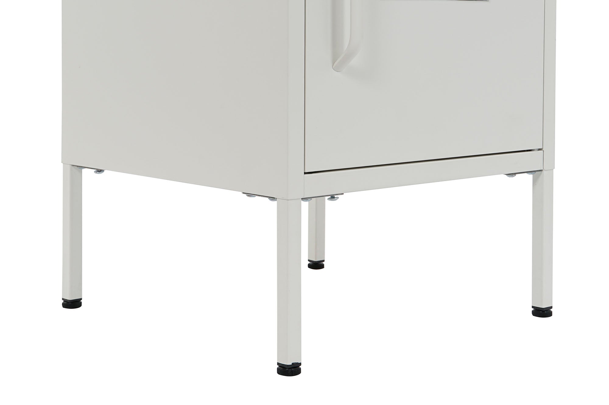 Mesa de cabeceira de metal 35x35x51 com armário branco