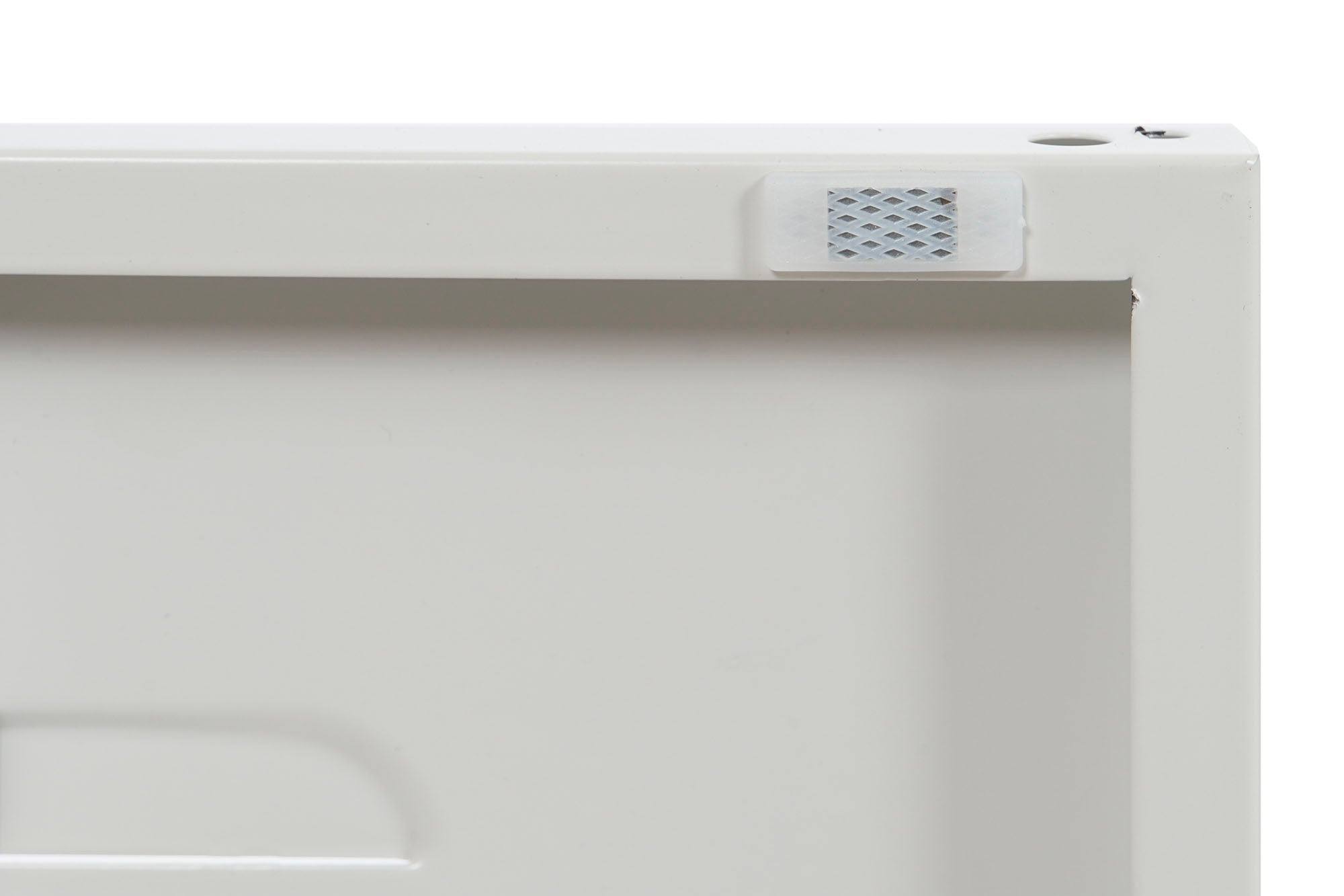 Mesa de cabeceira de metal 35x35x51 com armário branco