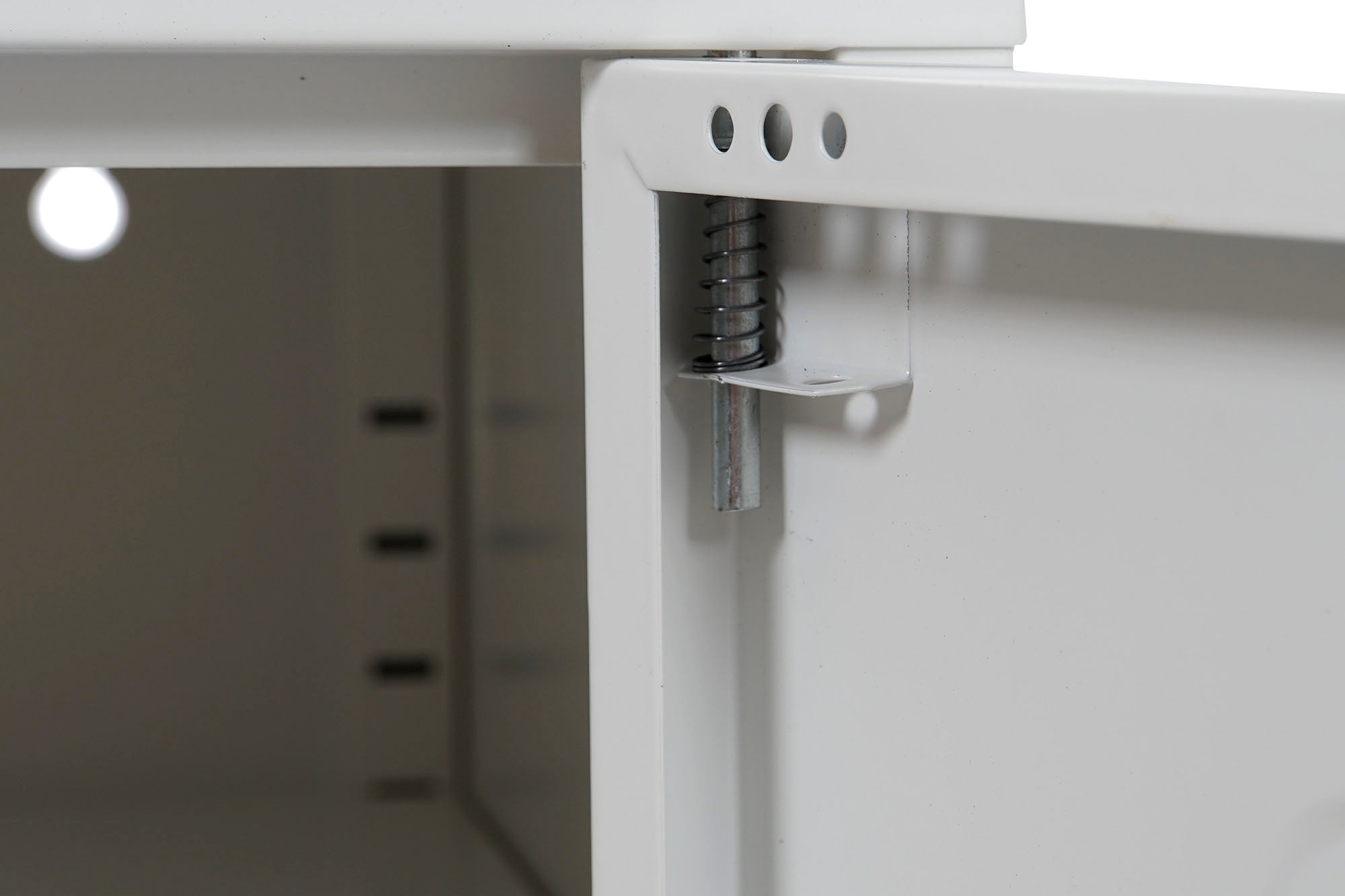 Mesa de cabeceira de metal 35x35x51 com armário branco