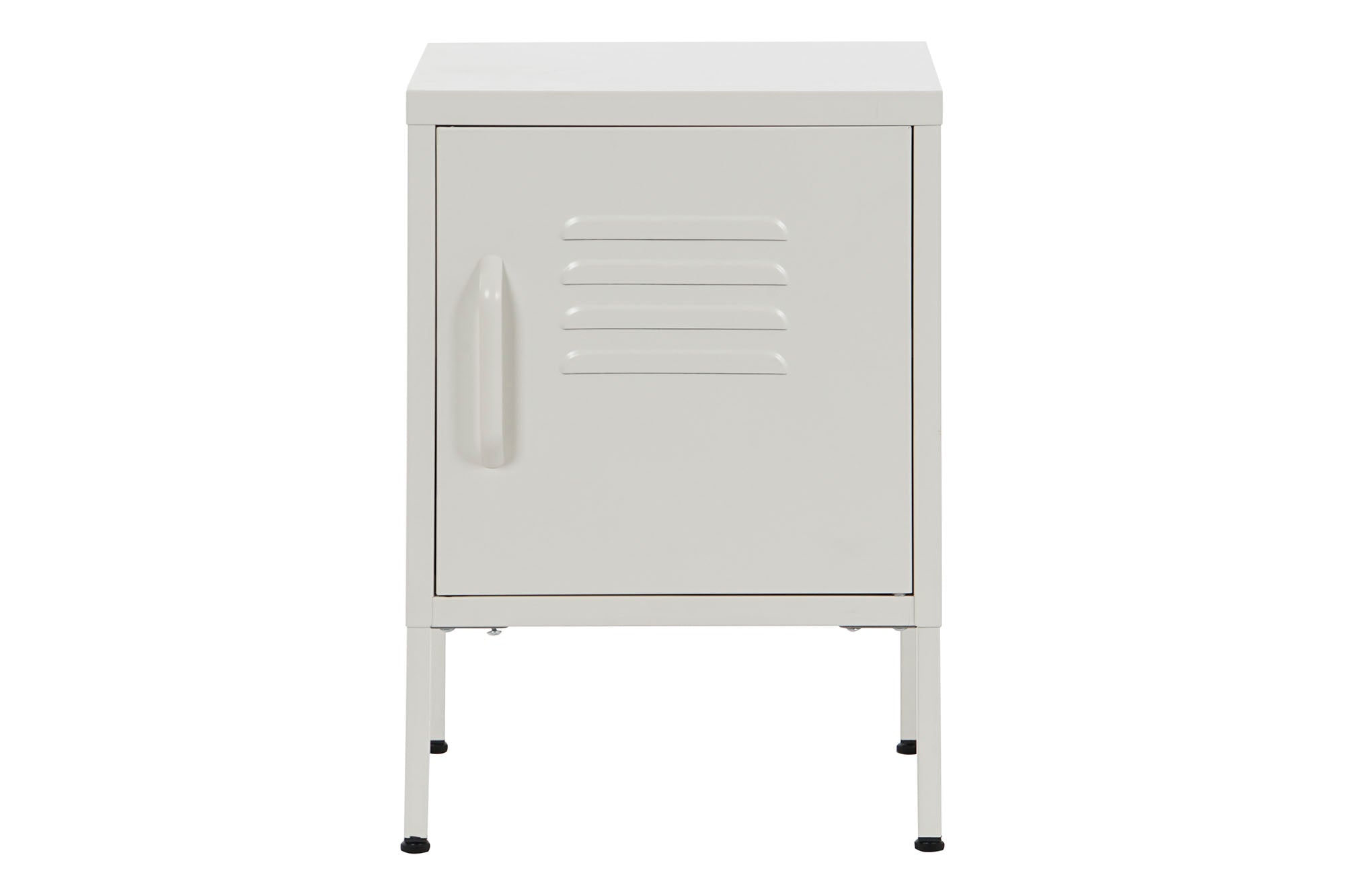 Mesa de cabeceira de metal 35x35x51 com armário branco