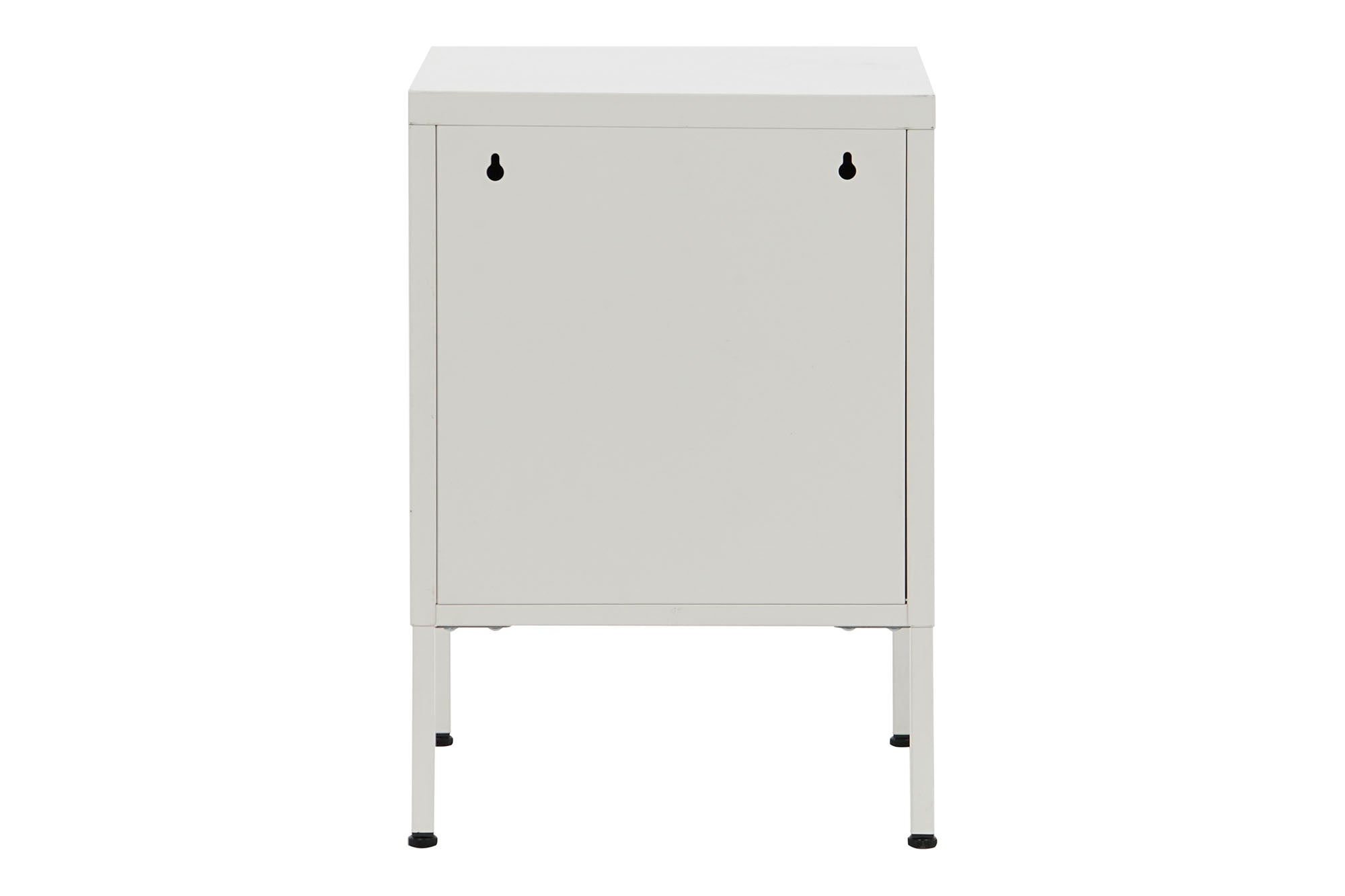 Mesa de cabeceira de metal 35x35x51 com armário branco