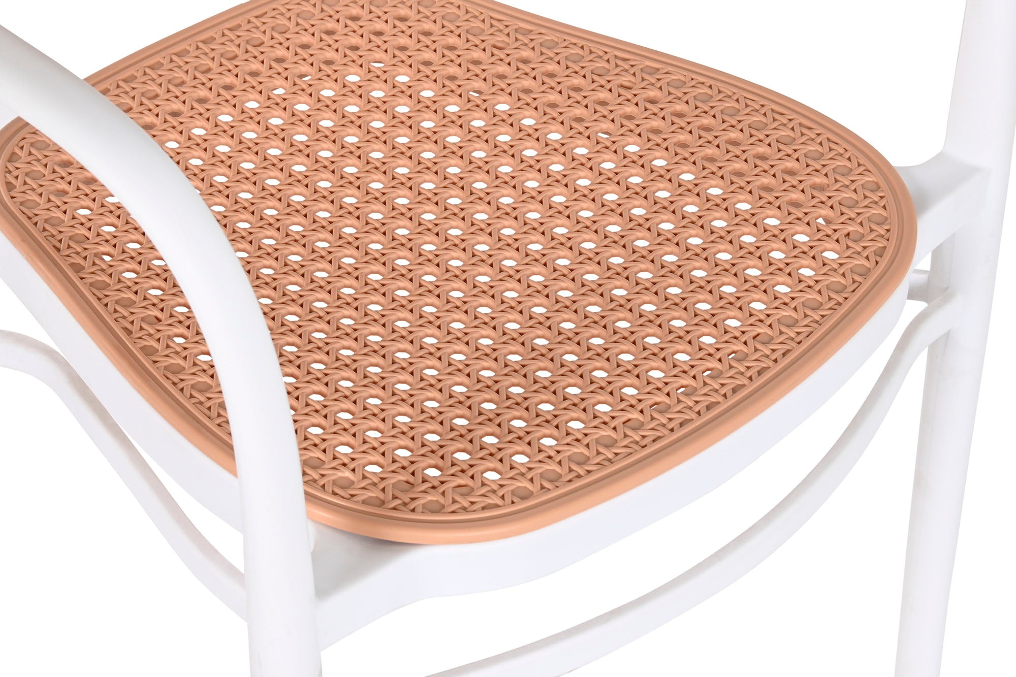 PP Chair 56X52X86.5 White Rattan Simil