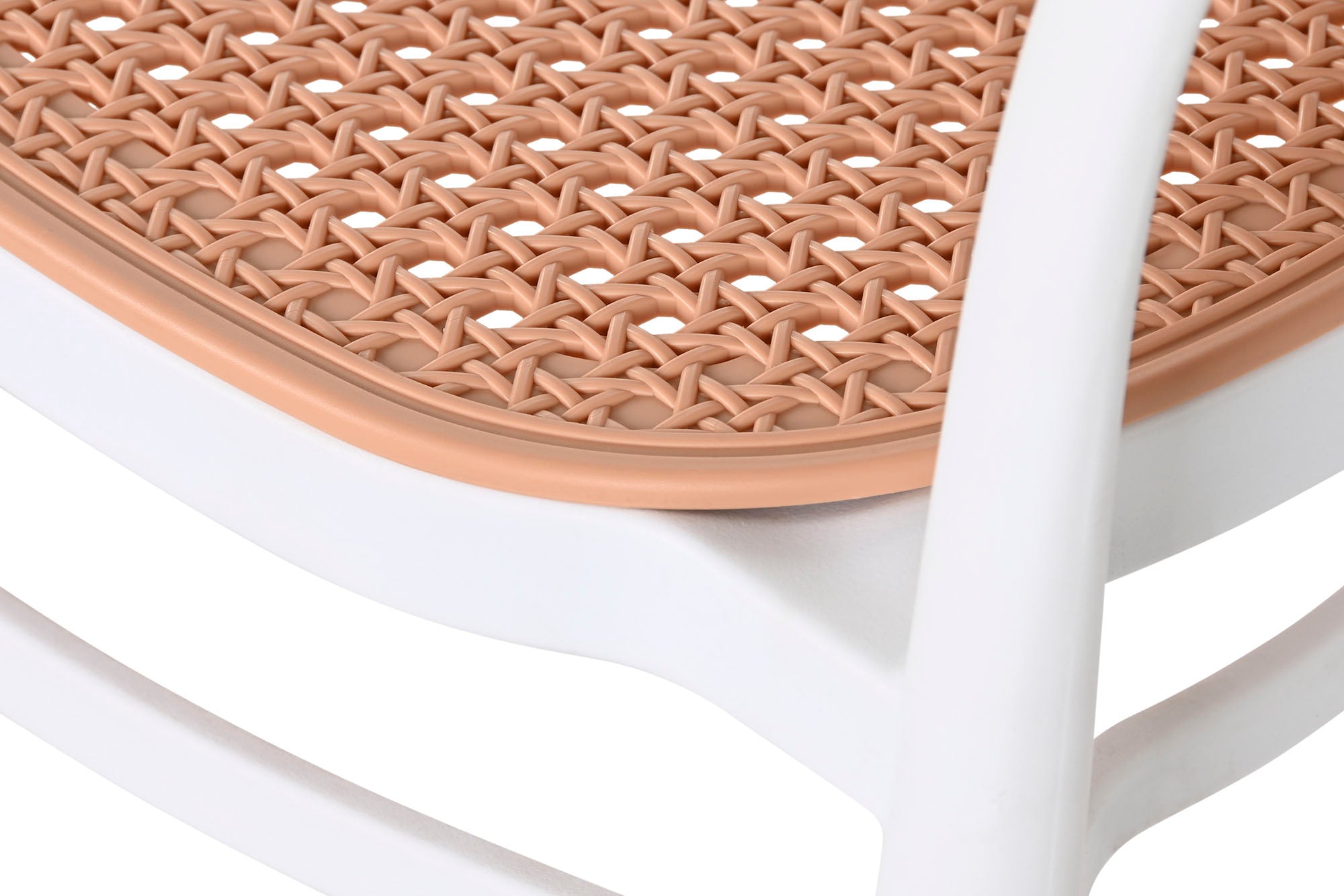 PP Chair 56X52X86.5 White Rattan Simil