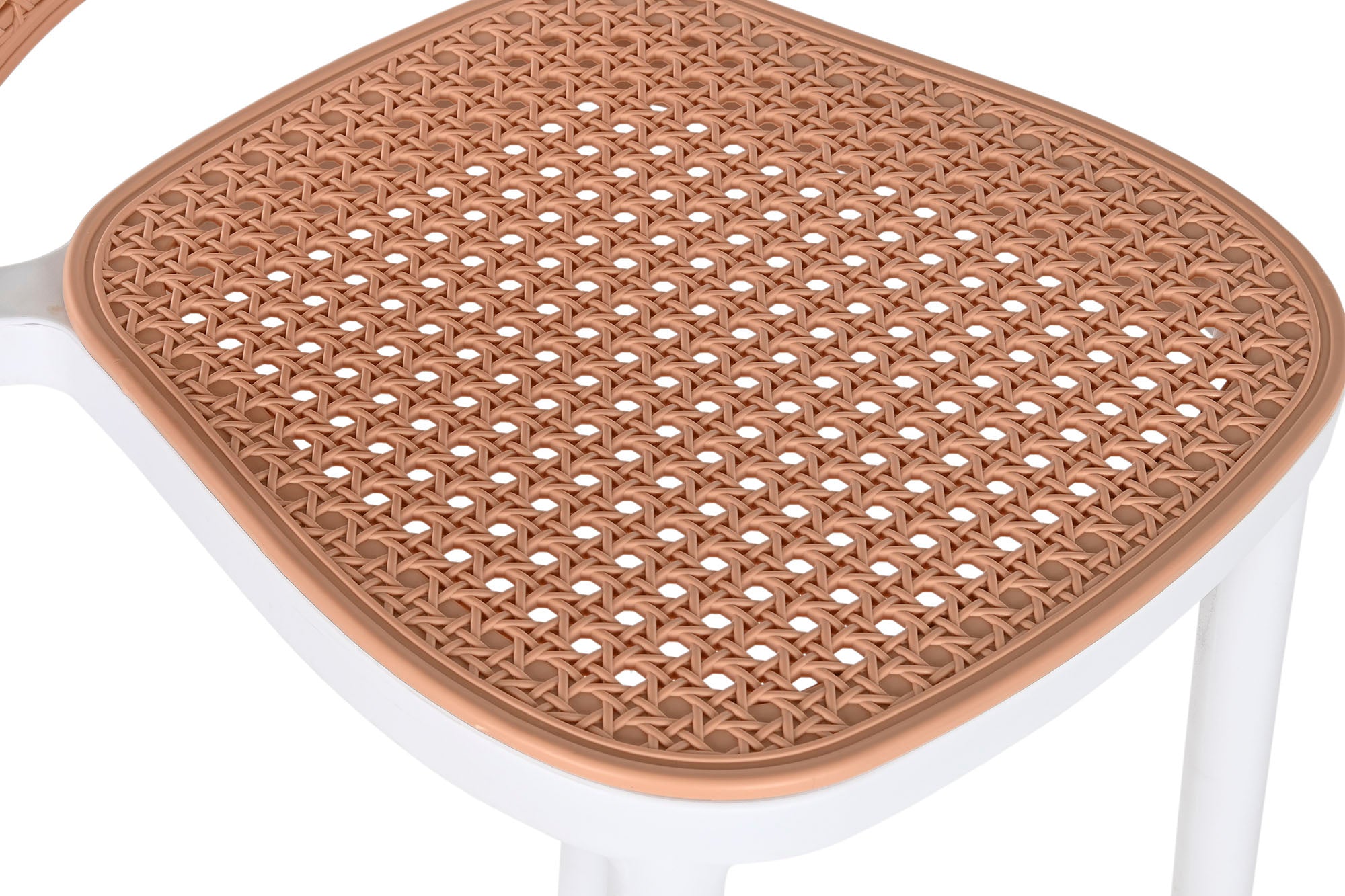 PP Stool 48X51X103 White Rattan Simil