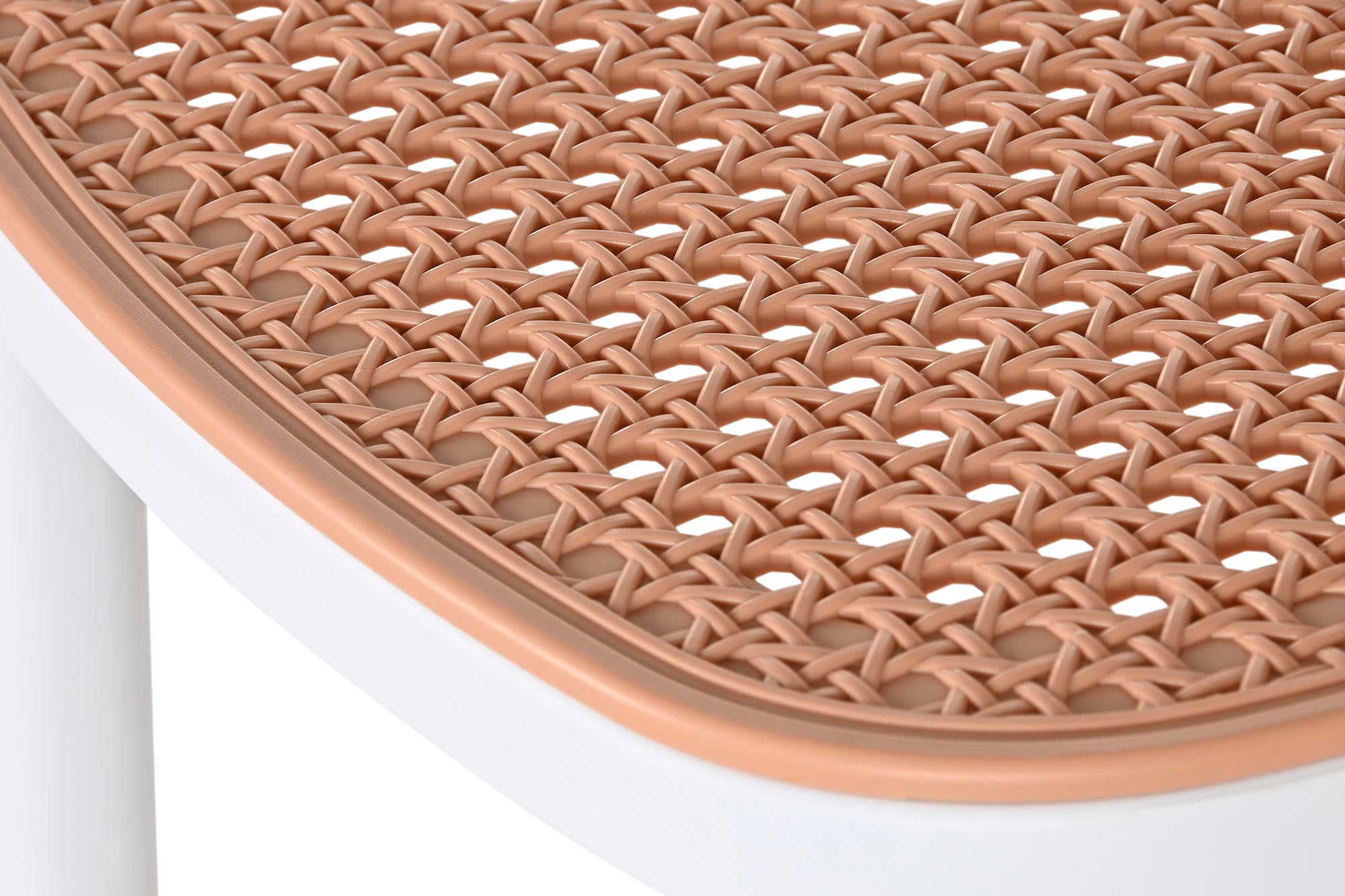 PP Stool 48X51X103 White Rattan Simil