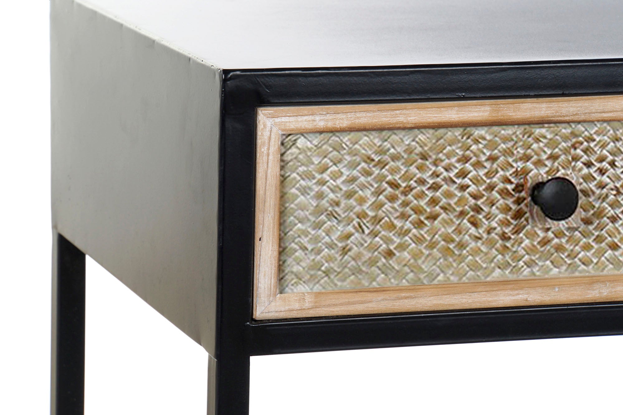 Consola Metal Madera 120X38X80 Negro