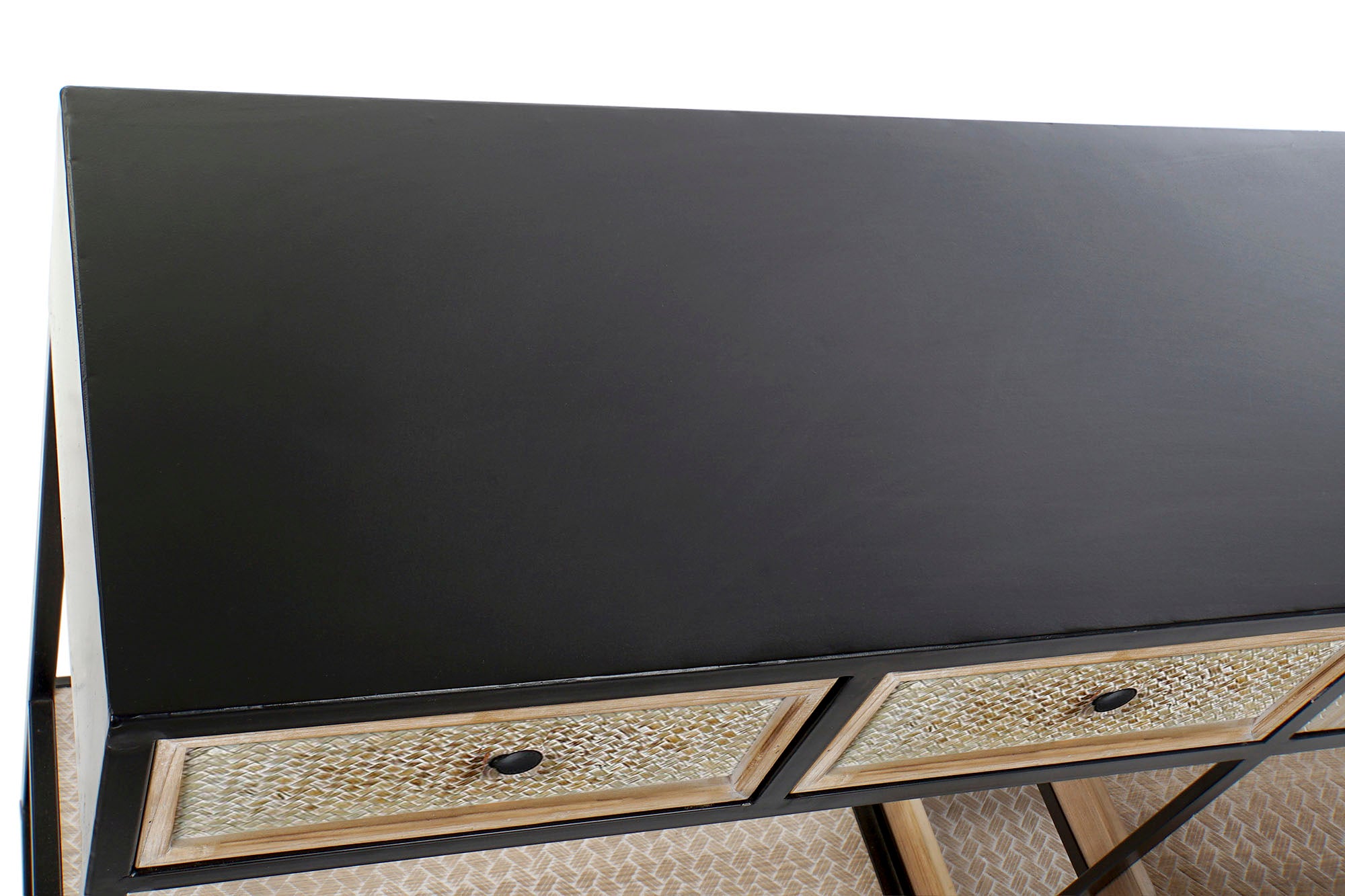 Consola Metal Madera 120X38X80 Negro