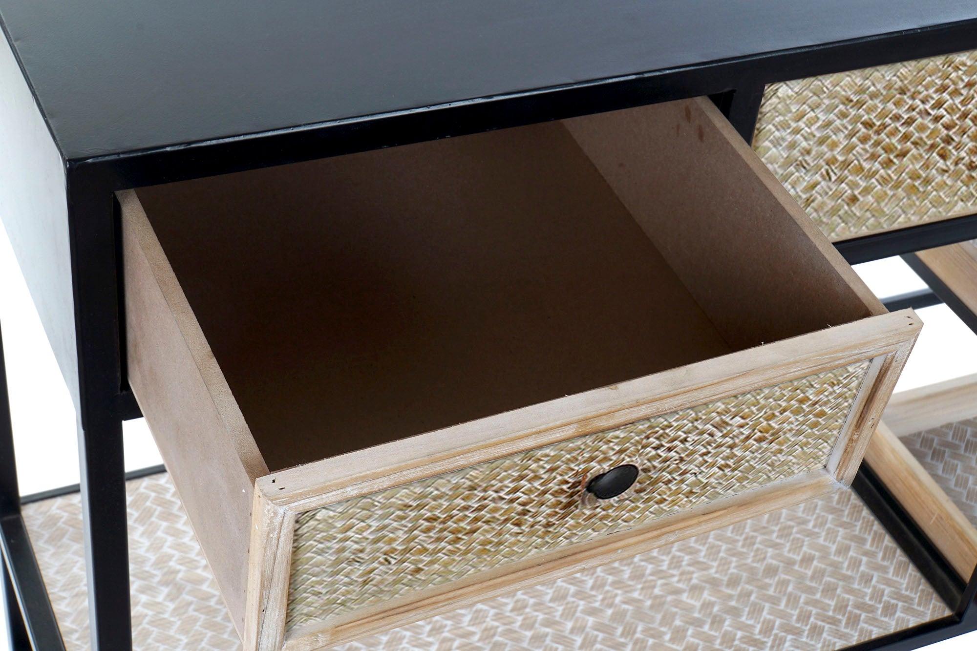 Consola Metal Madera 120X38X80 Negro