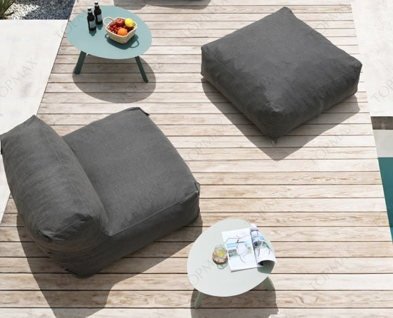 Pouf Poliester 87X87X32 10,00 Modular Beige