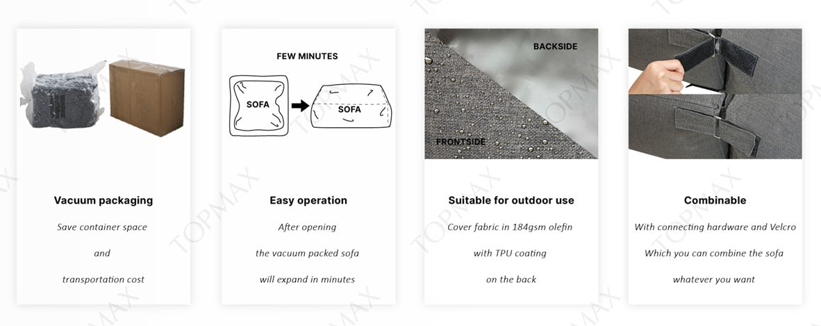 Polyester Pouf 87X87X32 Modular Gray