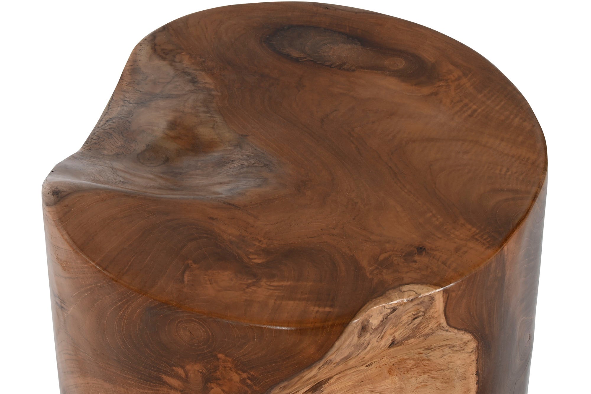 Mesita Auxiliar Teca 30X30X45 14,30 Tronco Natural
