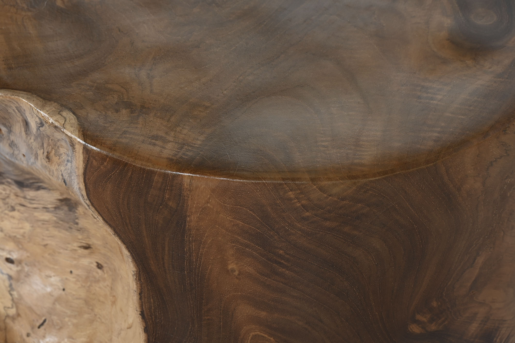 Mesita Auxiliar Teca 30X30X45 14,30 Tronco Natural