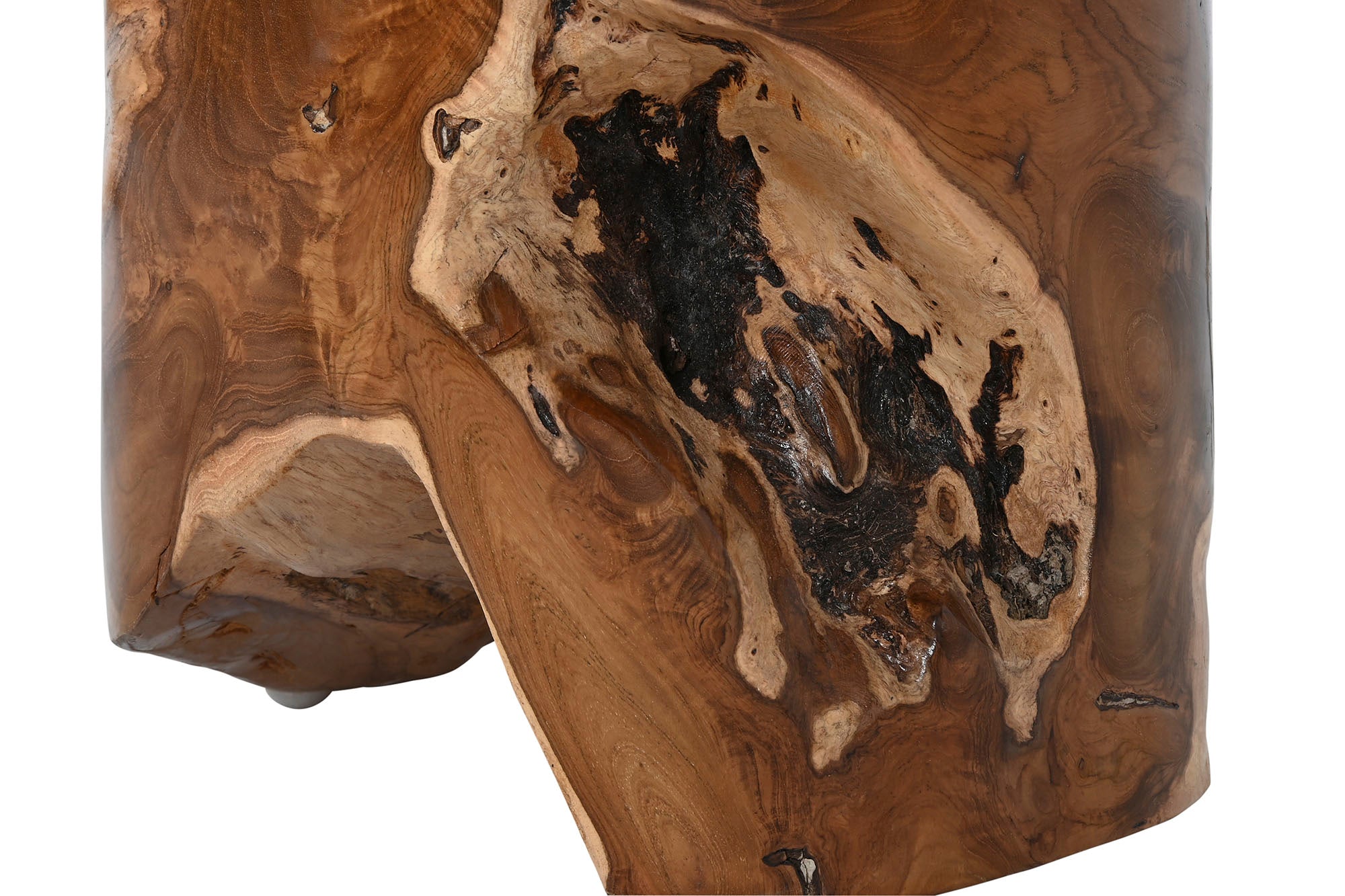 Mesita Auxiliar Teca 30X30X45 14,30 Tronco Natural